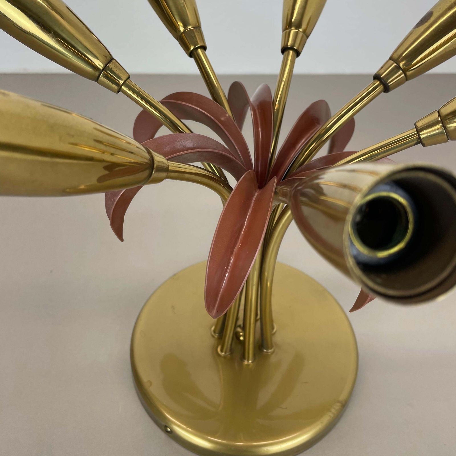 Brass Italian Stilnovo Style Theatre Ceiling Light Flush Mount, Italy, 1950s photo buy