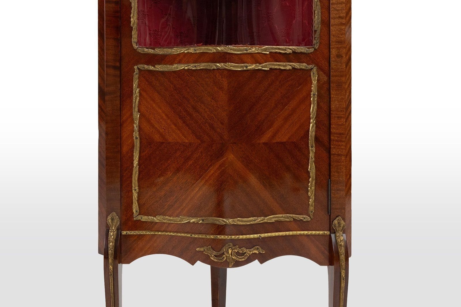 French Louis XV Style Corner Display Cabinet With Arched Glass, 1950 photo vinterior