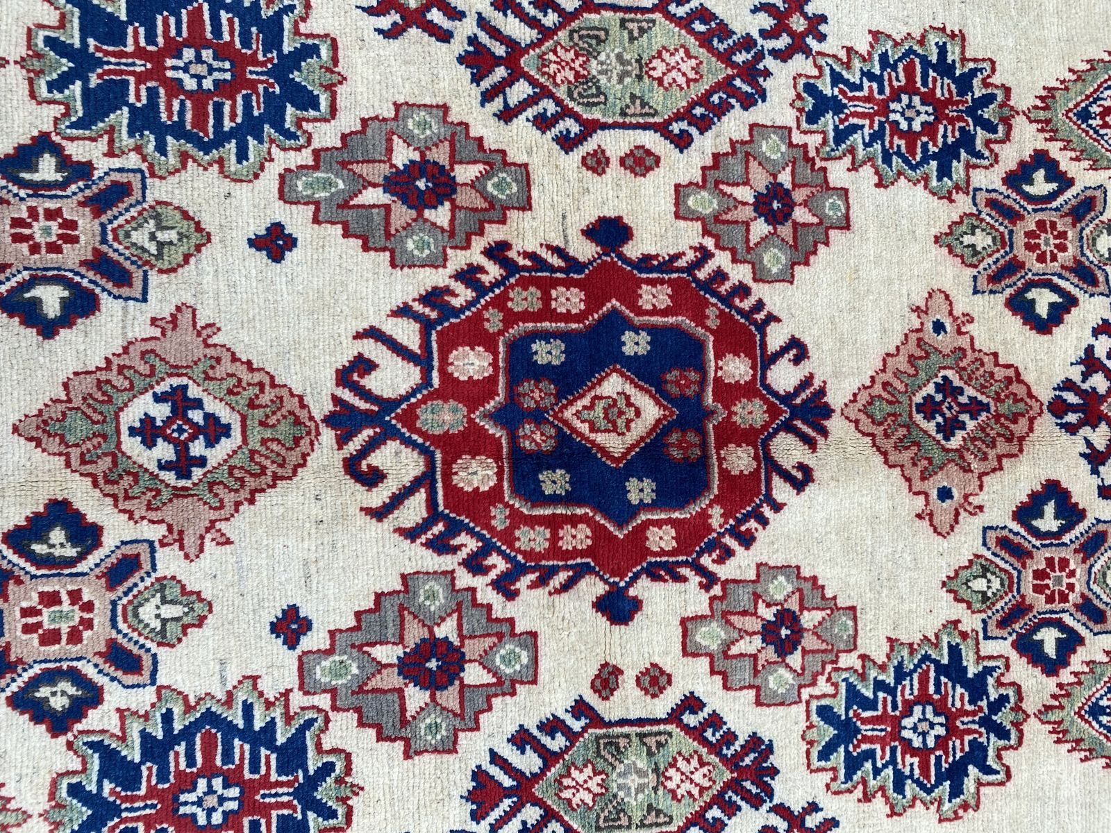 Handgeknoopt Afghaans Kazak Kaukasisch tribaal vloerkleed 5x7 photo vinterior