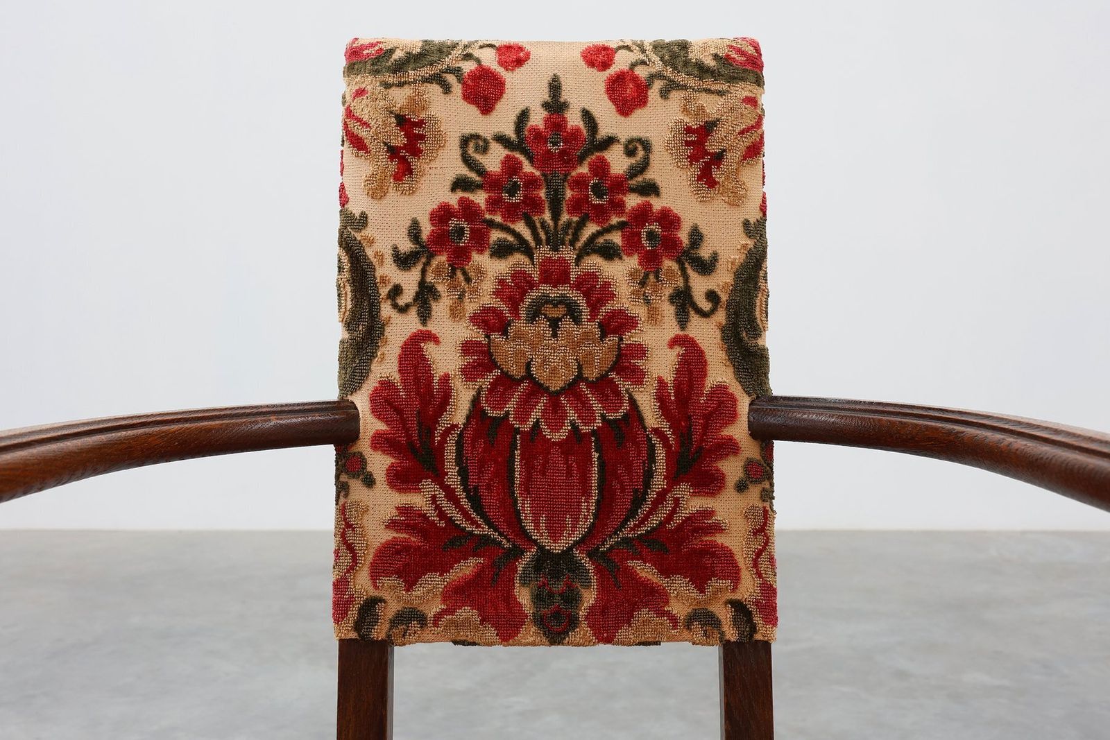 Antique Oak Louis XIII Chair With Floral Upholstery, France, 1890 photo buy