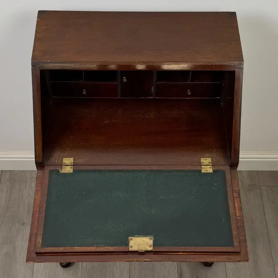 Furniture Antique 20th Century Small Edwardian Bureau In Mahogany photo