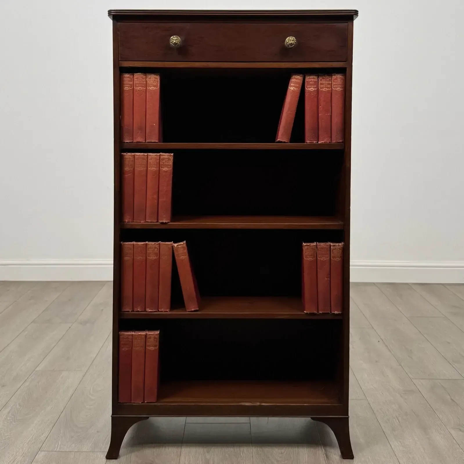 Antique 19th Century Regency Open Bookcase In Mahogany