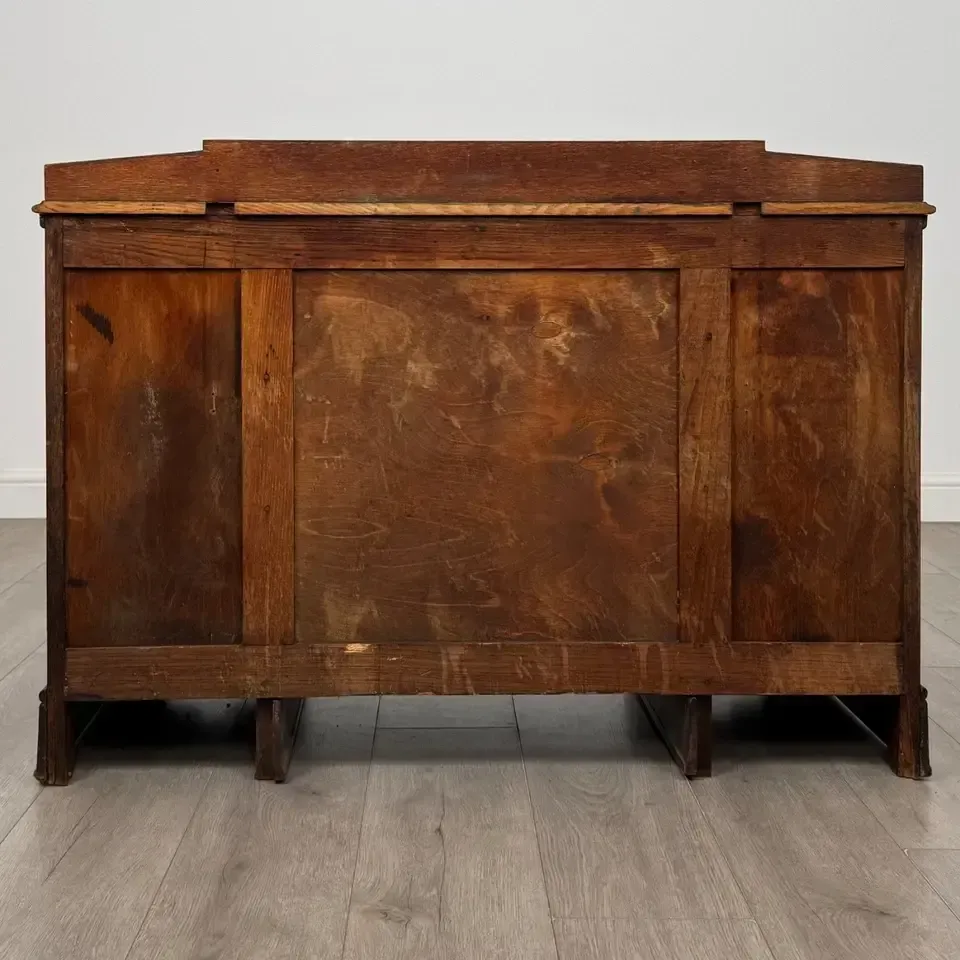 Antique 20th Century Carved Edwardian Desk In Oak photo 625.0