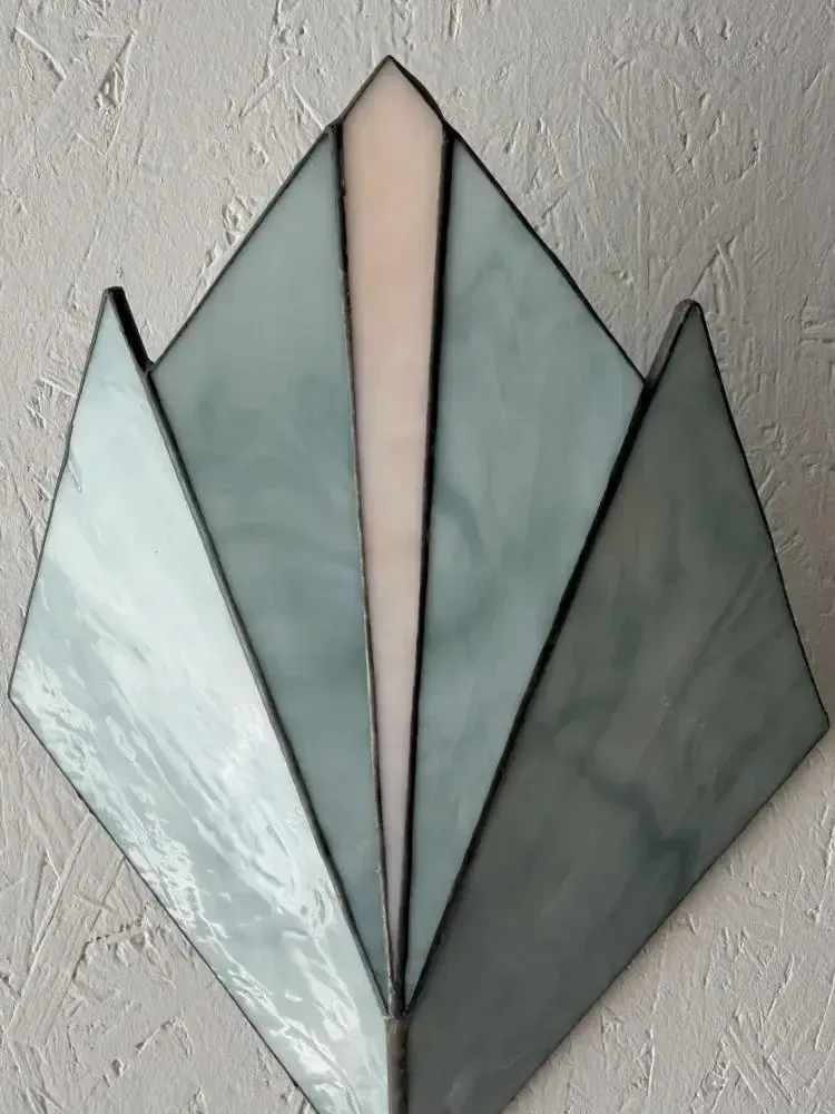 Vintage Stained Glass Wall Lamp From The 1970s photo Lighting