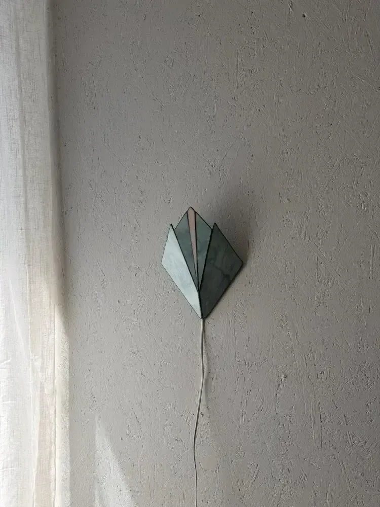 Vintage Stained Glass Wall Lamp From The 1970s photo vinterior