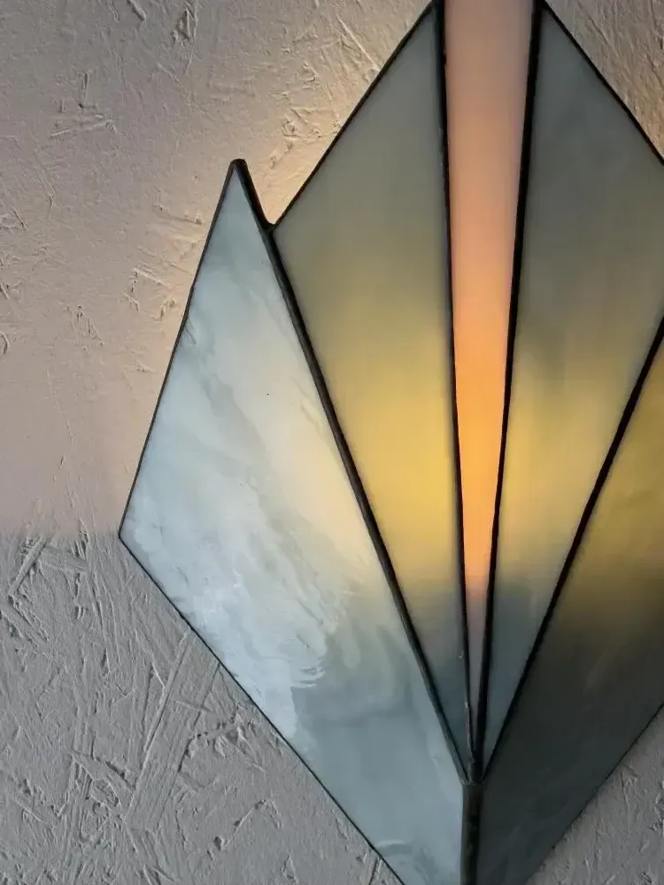 Vintage Stained Glass Wall Lamp From The 1970s photo vintage