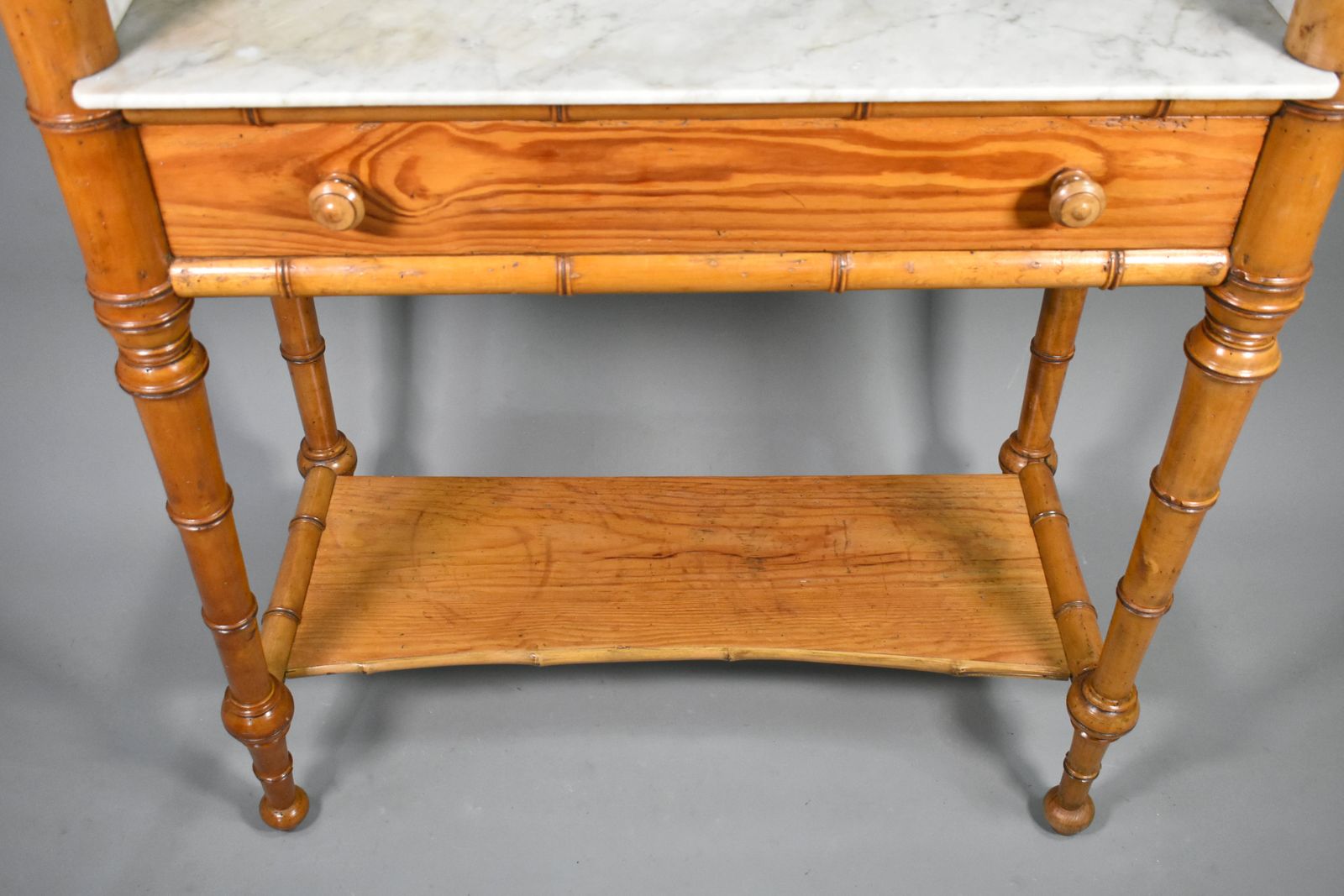 Antique French Faux Bamboo Washstand   Napoleon III Style photo vintage