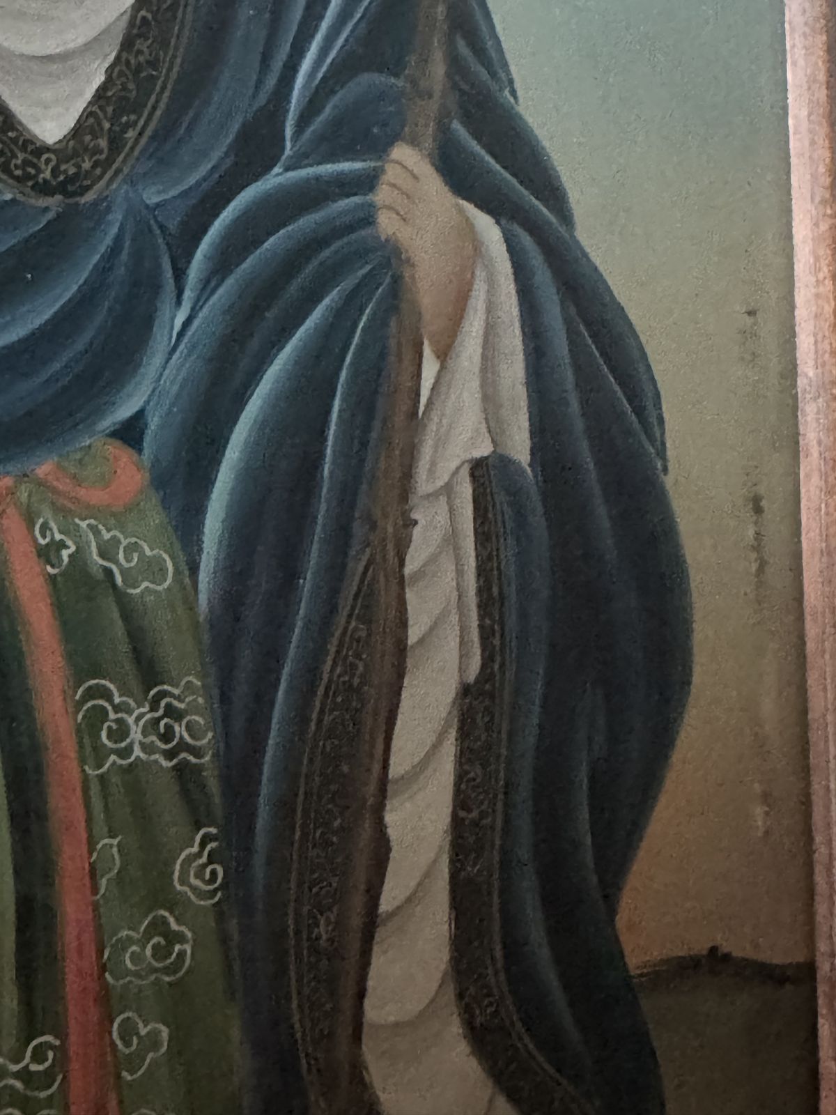 Rare 19th Century Chinese Reverse Glass Painting Of Shoulao & Child photo buy