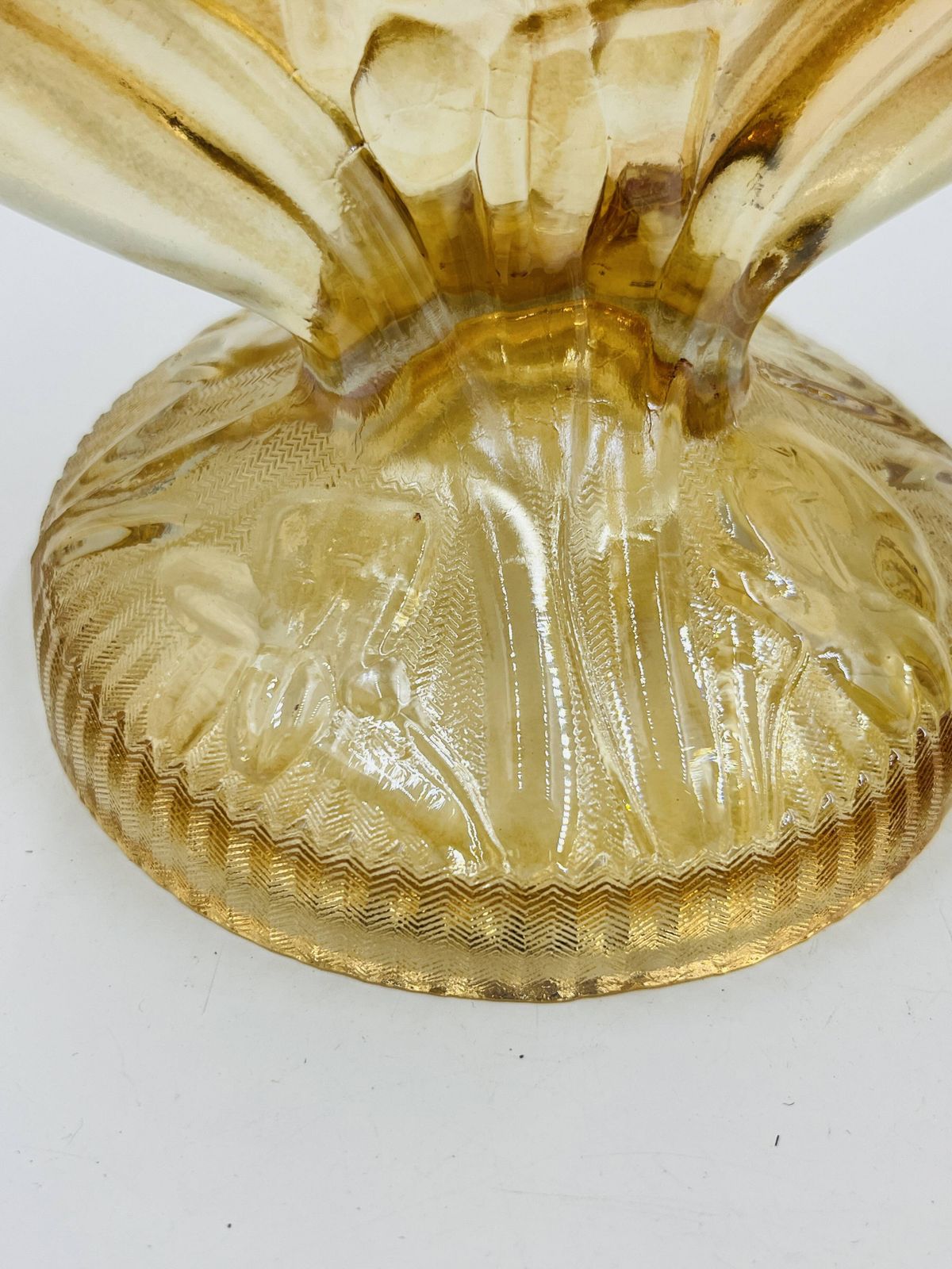 Paar Empoli Amber Glazen Kandelaars in Art Deco Stijl photo 61.2