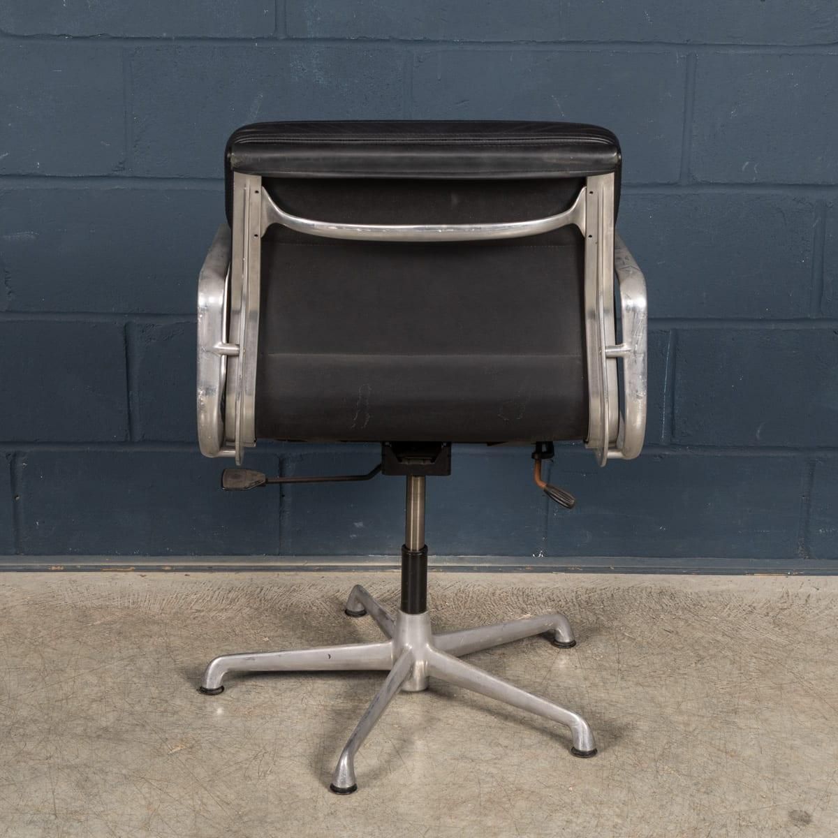 photo for sale Vintage 20thc Ea217 Chair In Black Leather By Charles & Ray Eames For Icf