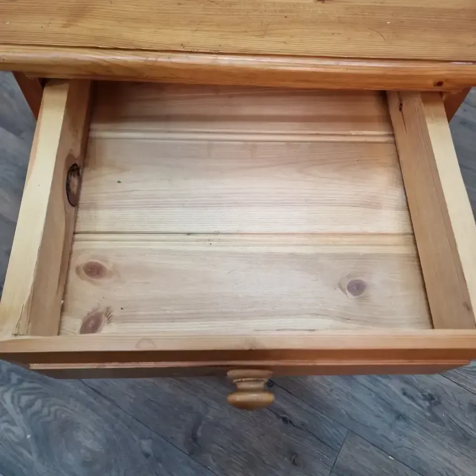 Vintage Pine Bedside Cabinet  Small Wooden Nightstand With Drawer And Cupboard photo Furniture