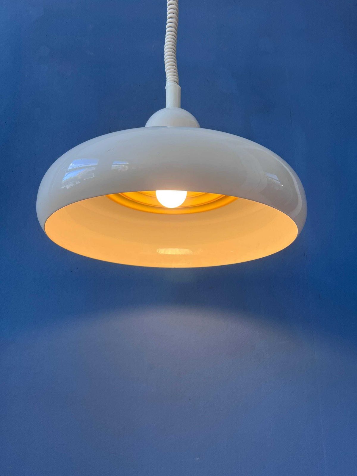 Mid Century Beige Ufo Hanging Lamp By Knud Christensen photo 294.0