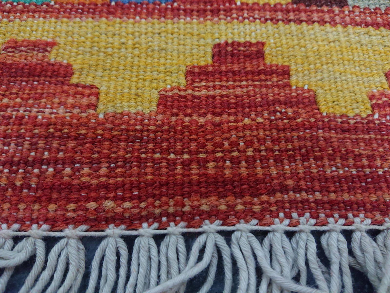 Handwoven Kilim Flatweave Orange Tribal Area Rug photo 612.0