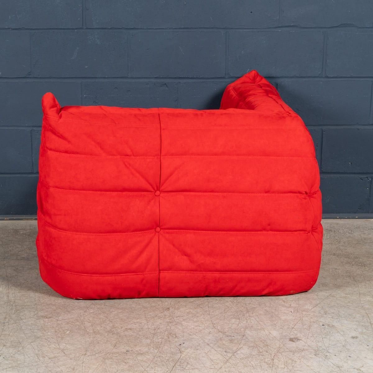 Furniture 21stc Red "Togo" Sofa Suite By Michel Ducaroy For Ligne Roset C.2000 photo