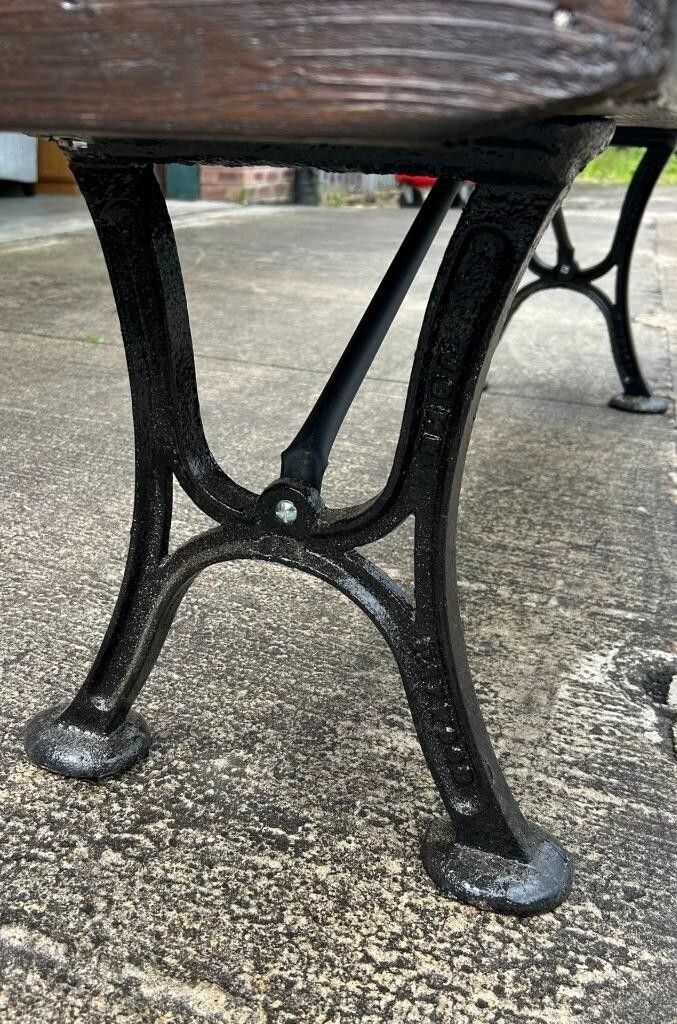 Antique Refurbished John Heywood Of Manchester Cast Iron Base Tram Railway Bench photo buy