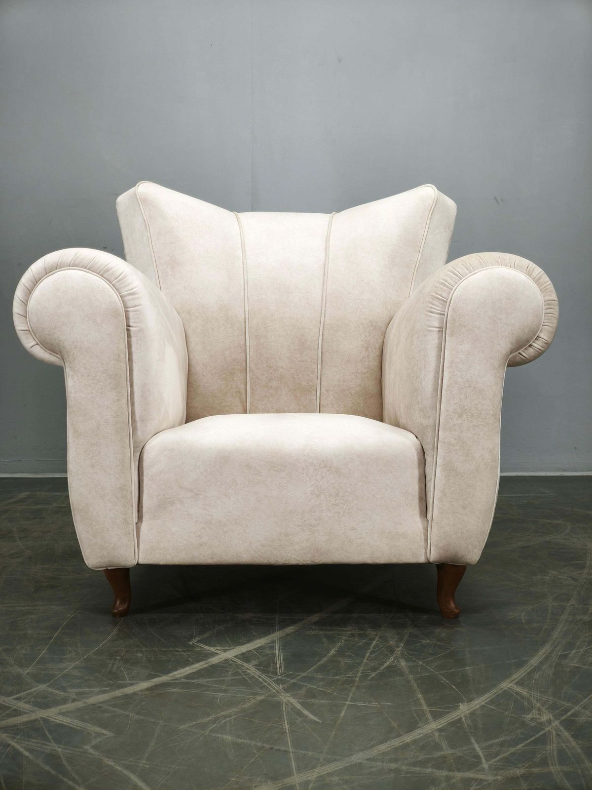 photo buy Italian Lounge Armchair In Beech Wood, Newly Upholstered, 1950s.