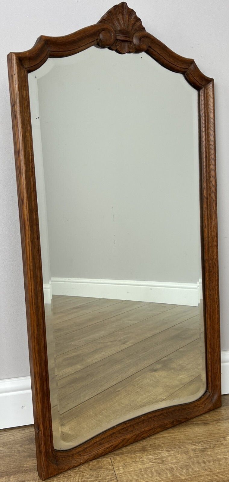 Mirror Vintage French Style Oak Wall Mirror Polished Decorative Framed Lot 6150