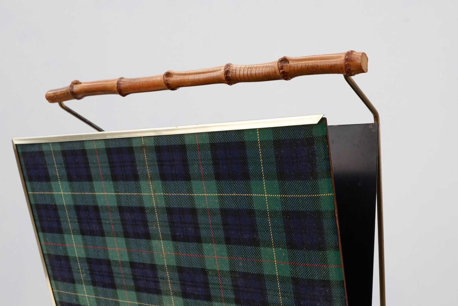 photo furniture Mid Century Modern Magazine Holder With Bamboo Handle, Belgium, 1960s.