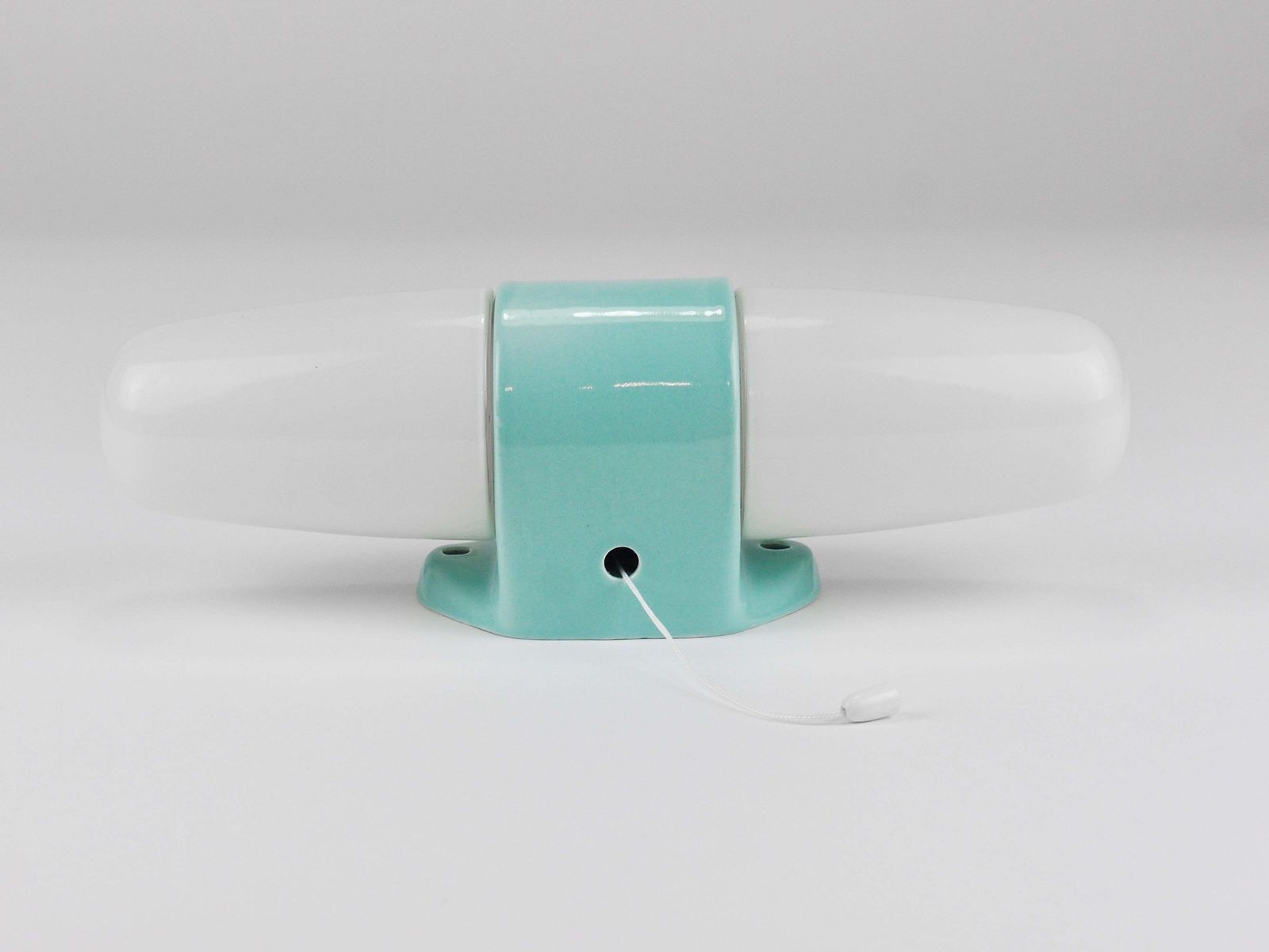 photo vintage Wilhelm Wagenfeld Bauhaus Turquoise Double Sconce Wall Light, Germany, 1950s