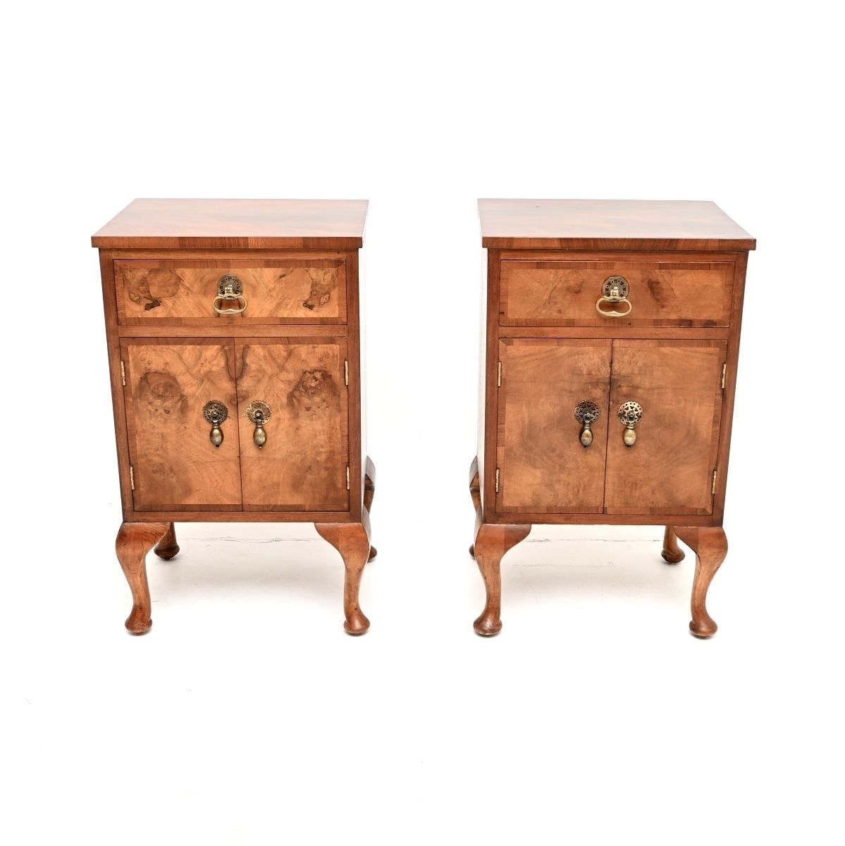 Pair Of Antique Burr Walnut Bedside Cabinets. photo furniture