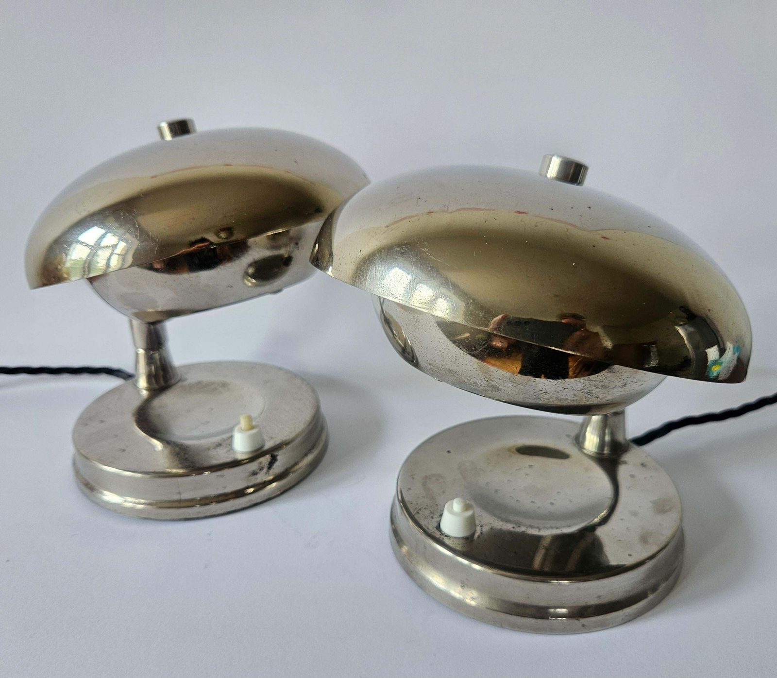 Paire de lampes de table Bauhaus chromées très rares, Art déco, Franta Anyz, années 1930 photo for sale