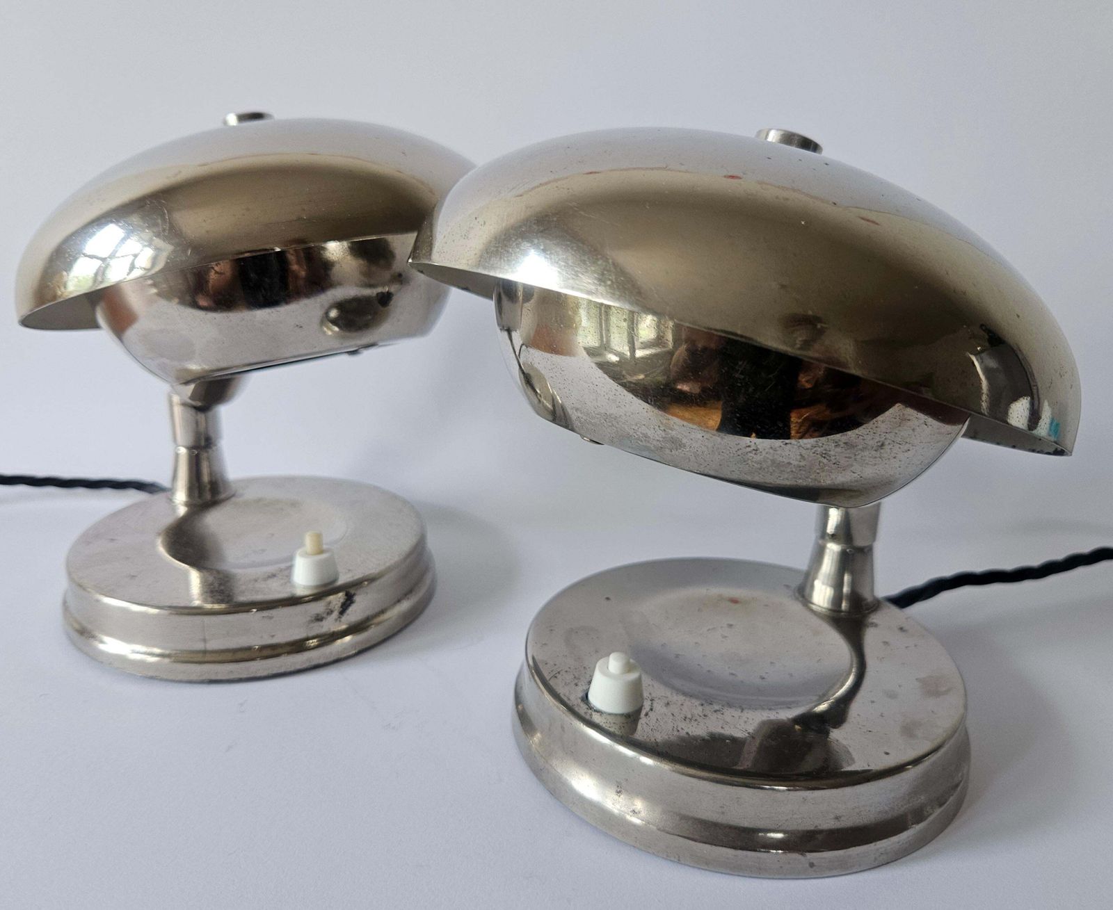 Paire de lampes de table Bauhaus chromées très rares, Art déco, Franta Anyz, années 1930 photo 1522.0