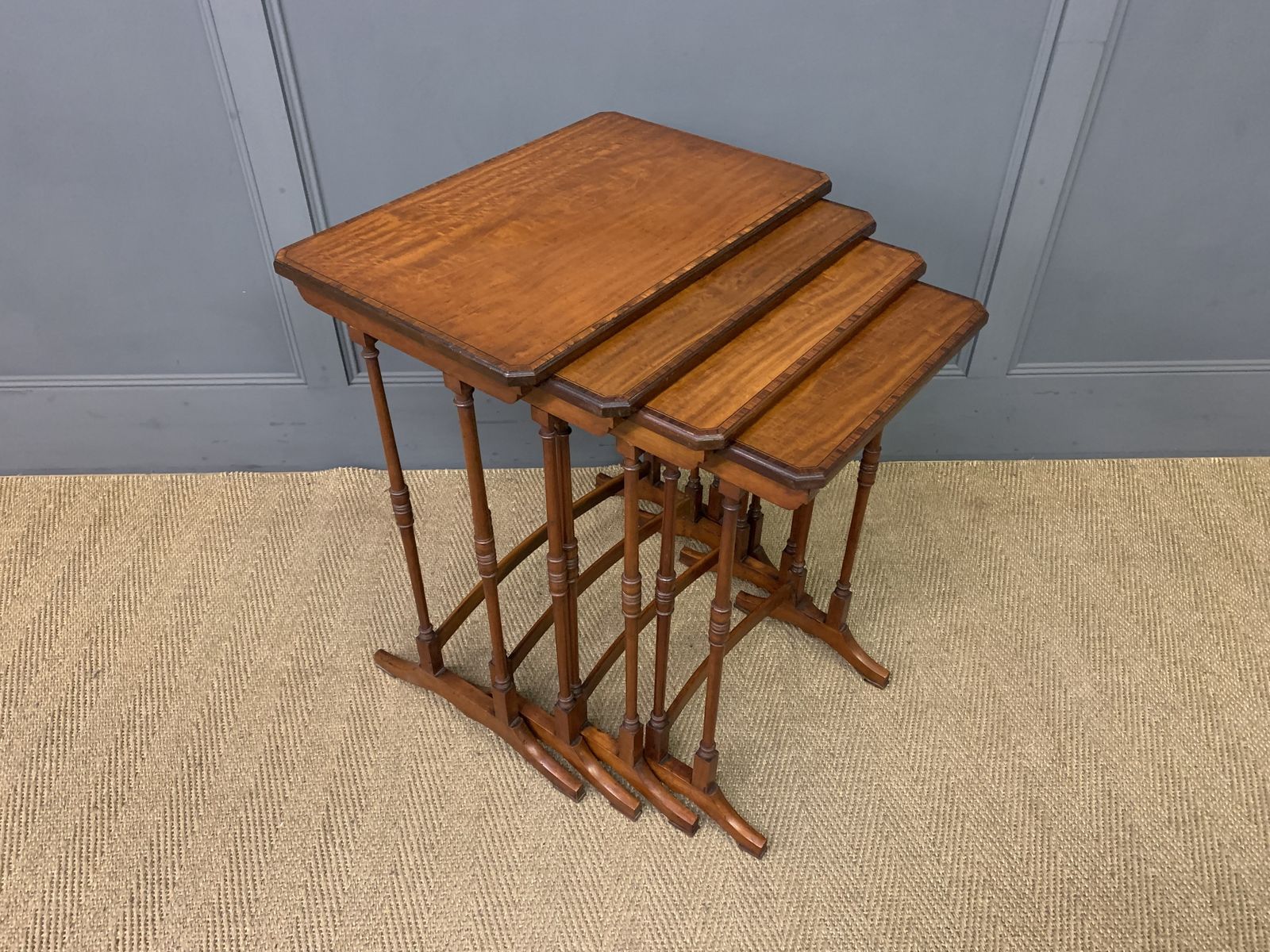 photo furniture Inlaid Satinwood Nest Of 4 Tables