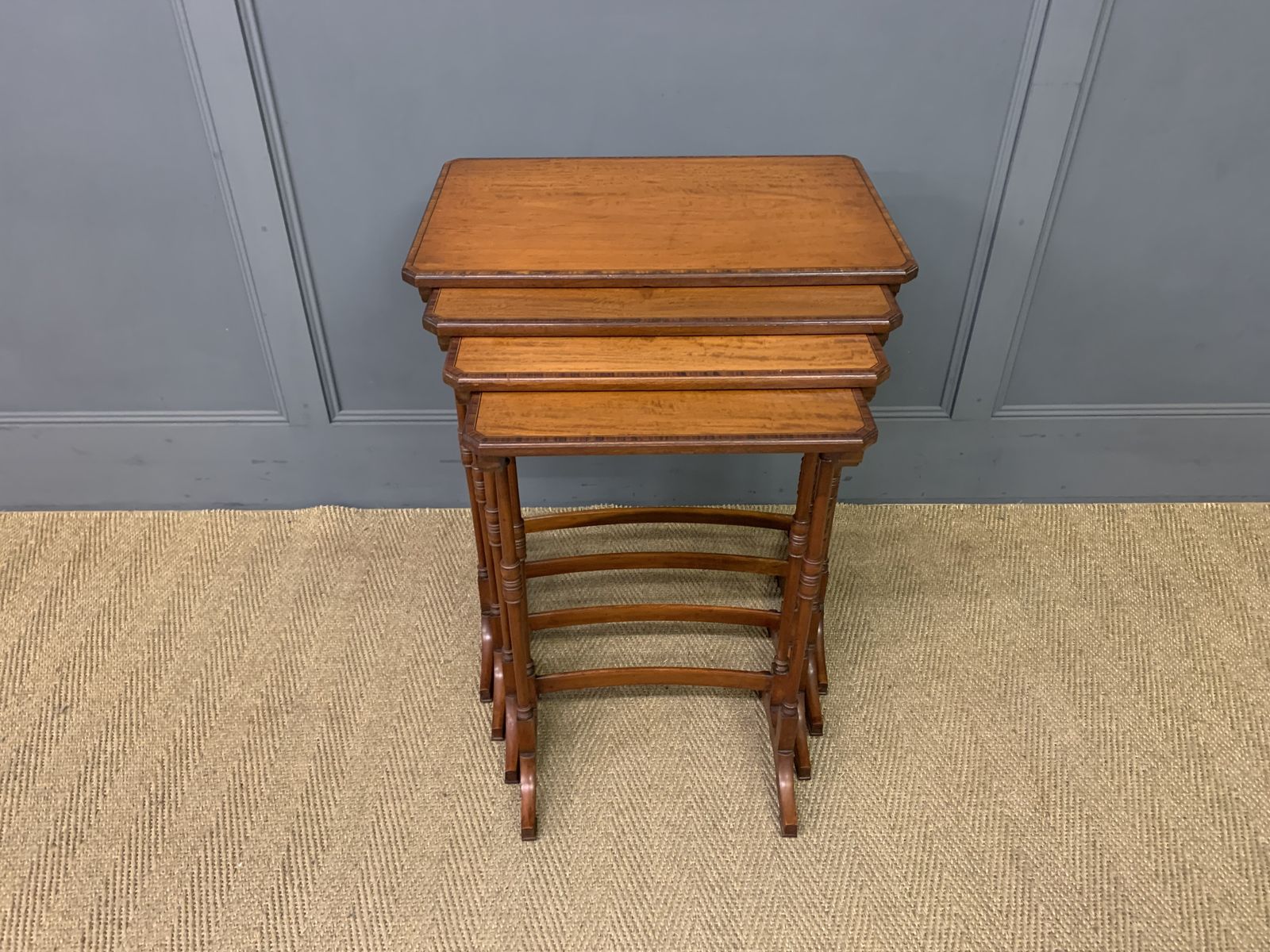 975.0 Inlaid Satinwood Nest Of 4 Tables photo