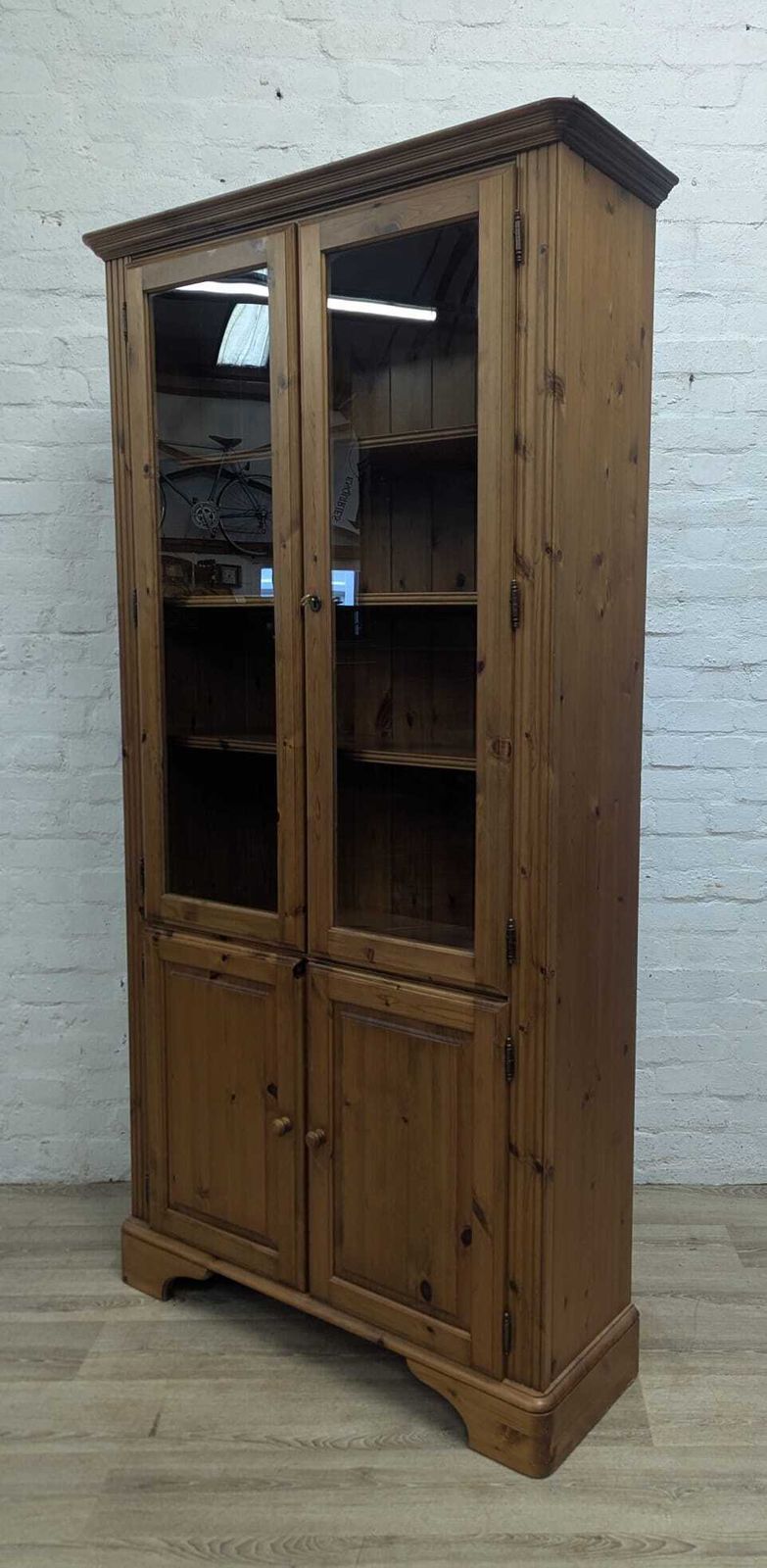 Contemporary Pine Glazed Bookcase Unit By Ducal photo for sale