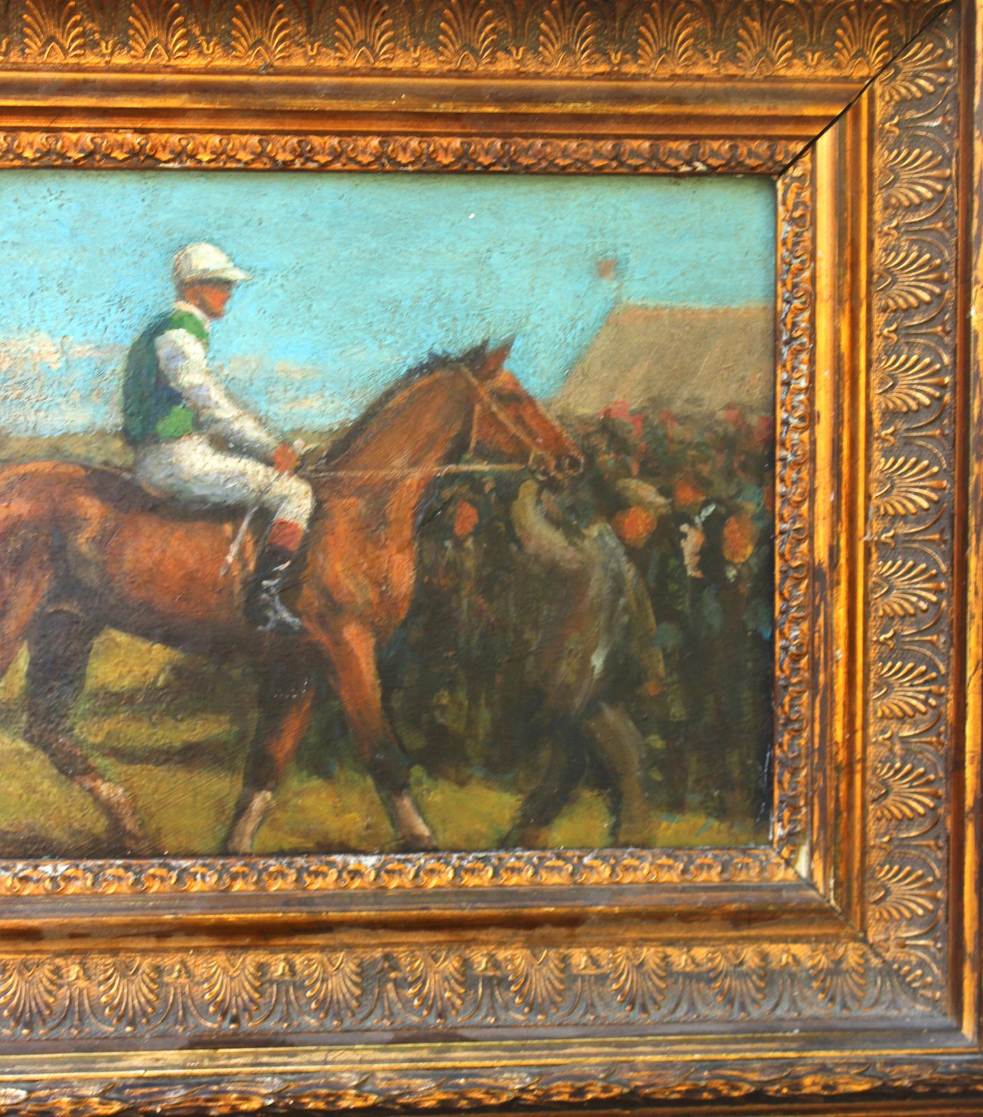 Antique Race Horse Study Oil On Artist Board Manner Of Alfred Munnings photo vinterior
