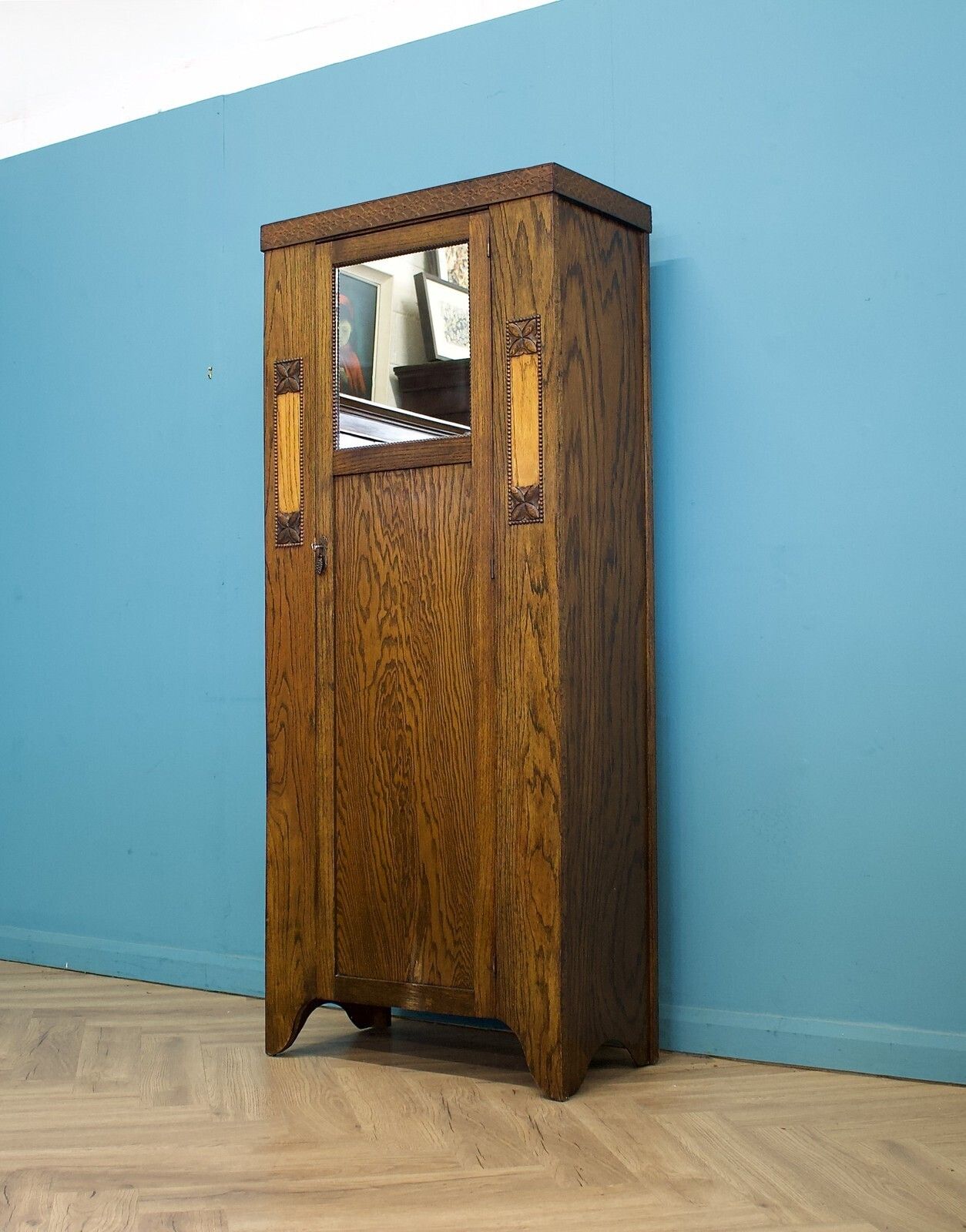 Antique Oak Edwardian Arts And Crafts Wardrobe Hall Cupboard, 1900s #1795 photo 499.0