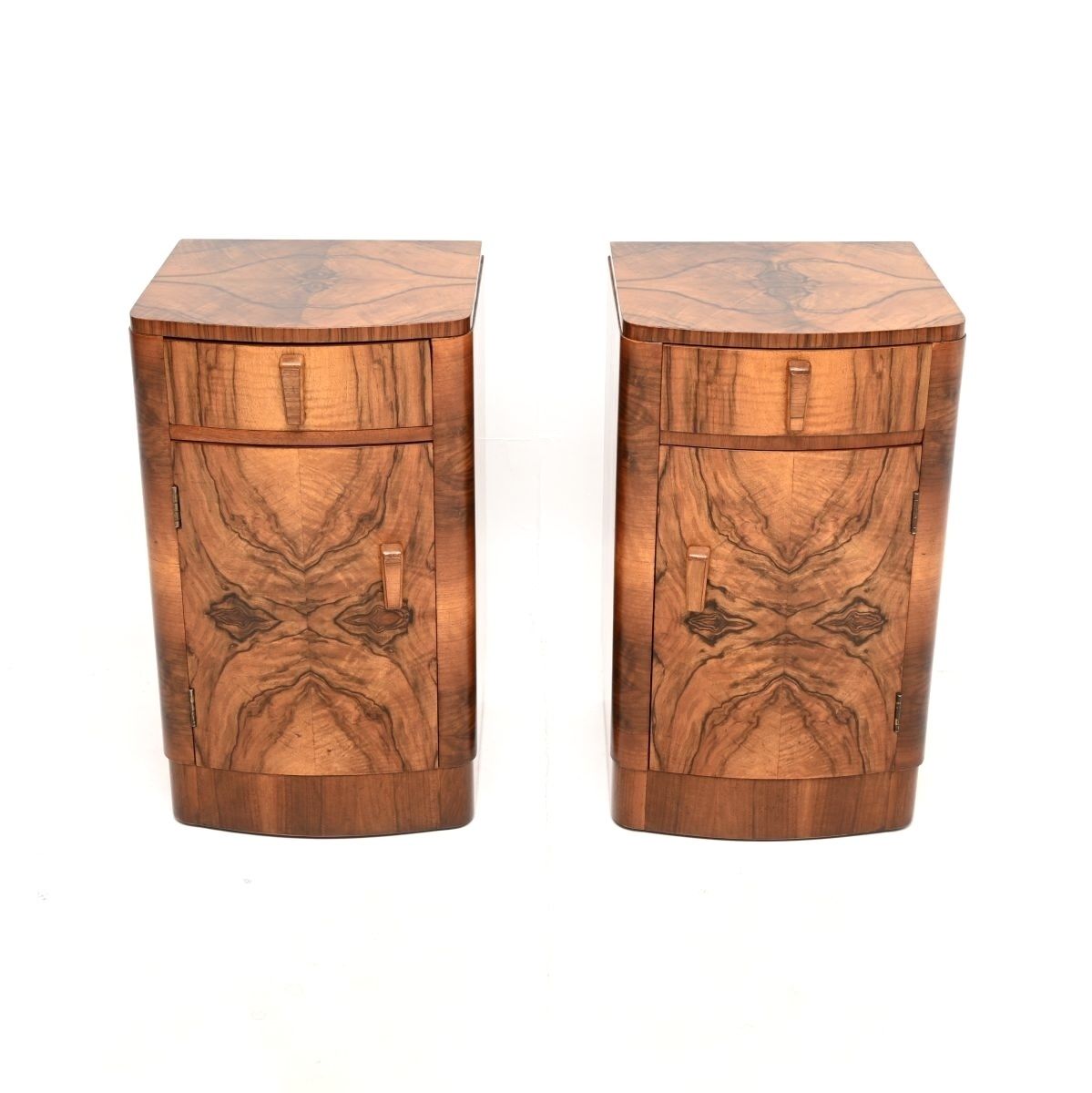 Pair Of Art Deco Walnut Bedside Cabinets. photo furniture