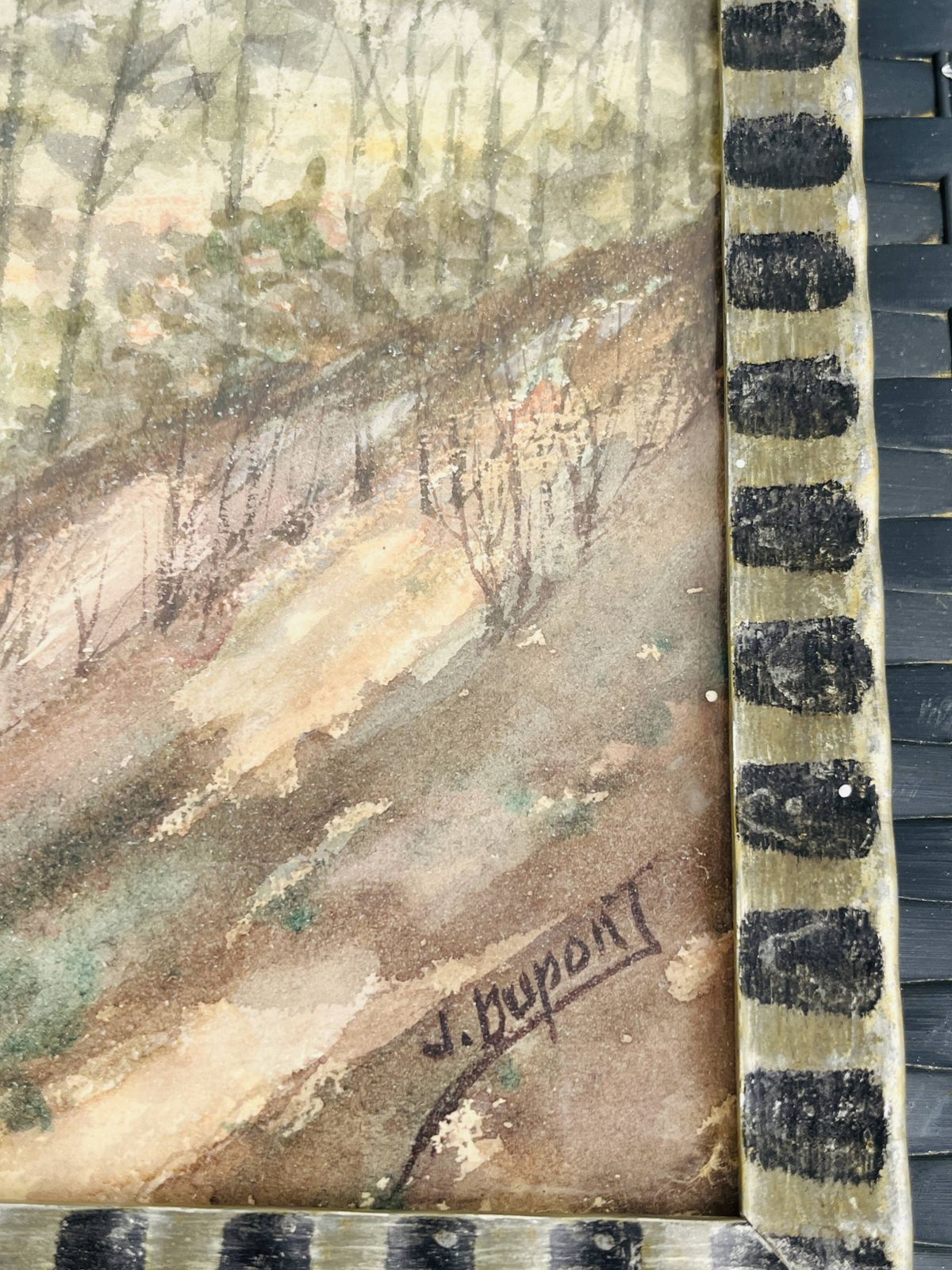 Belgische aquarel – Zonsondergang in Houffalize, gesigneerd J. Dupont photo 72.0
