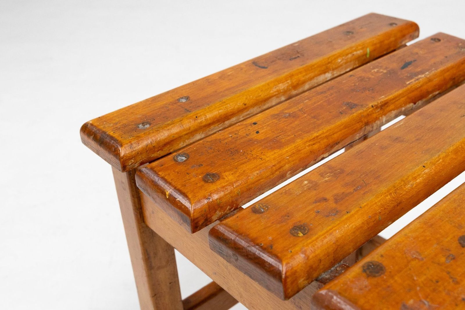 Industrial Brutalist Wooden Stool, Belgium, 1920s photo 1506.0