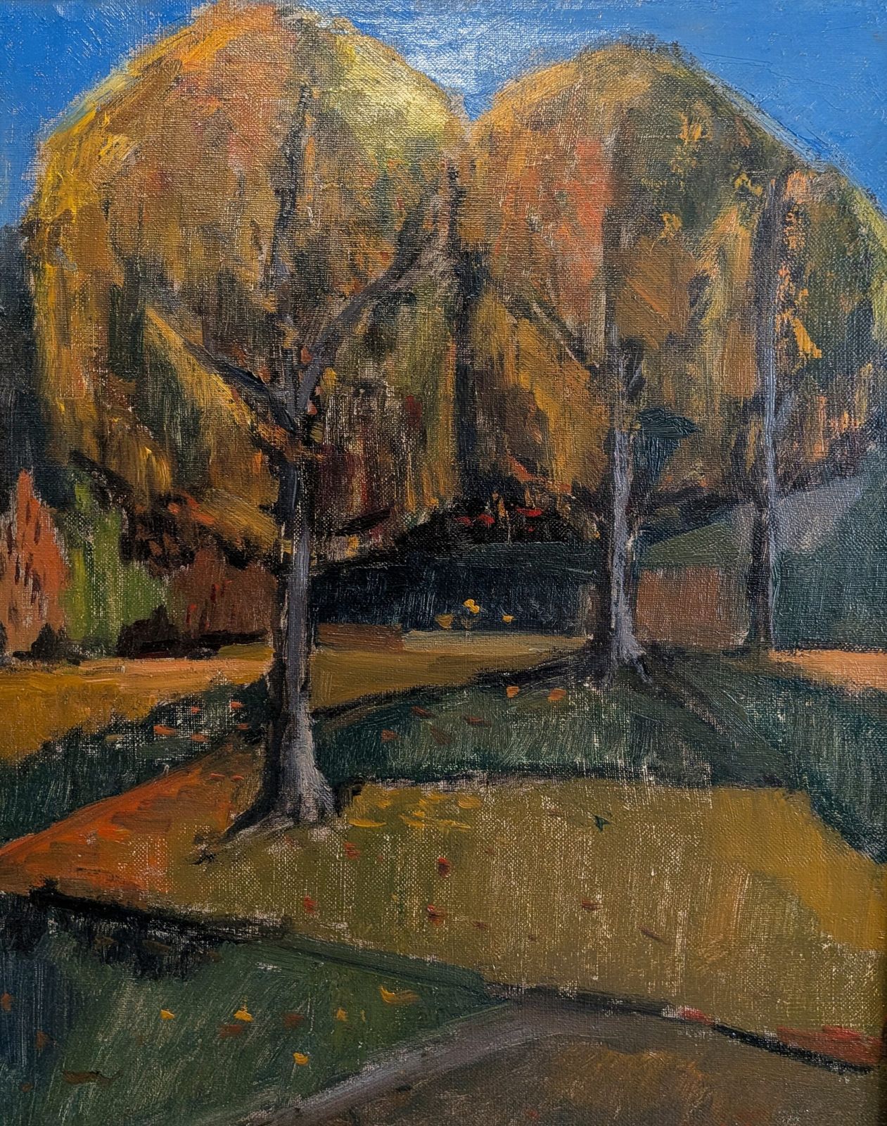 Bomen in de herfst, olieverf op doek. photo 490.0
