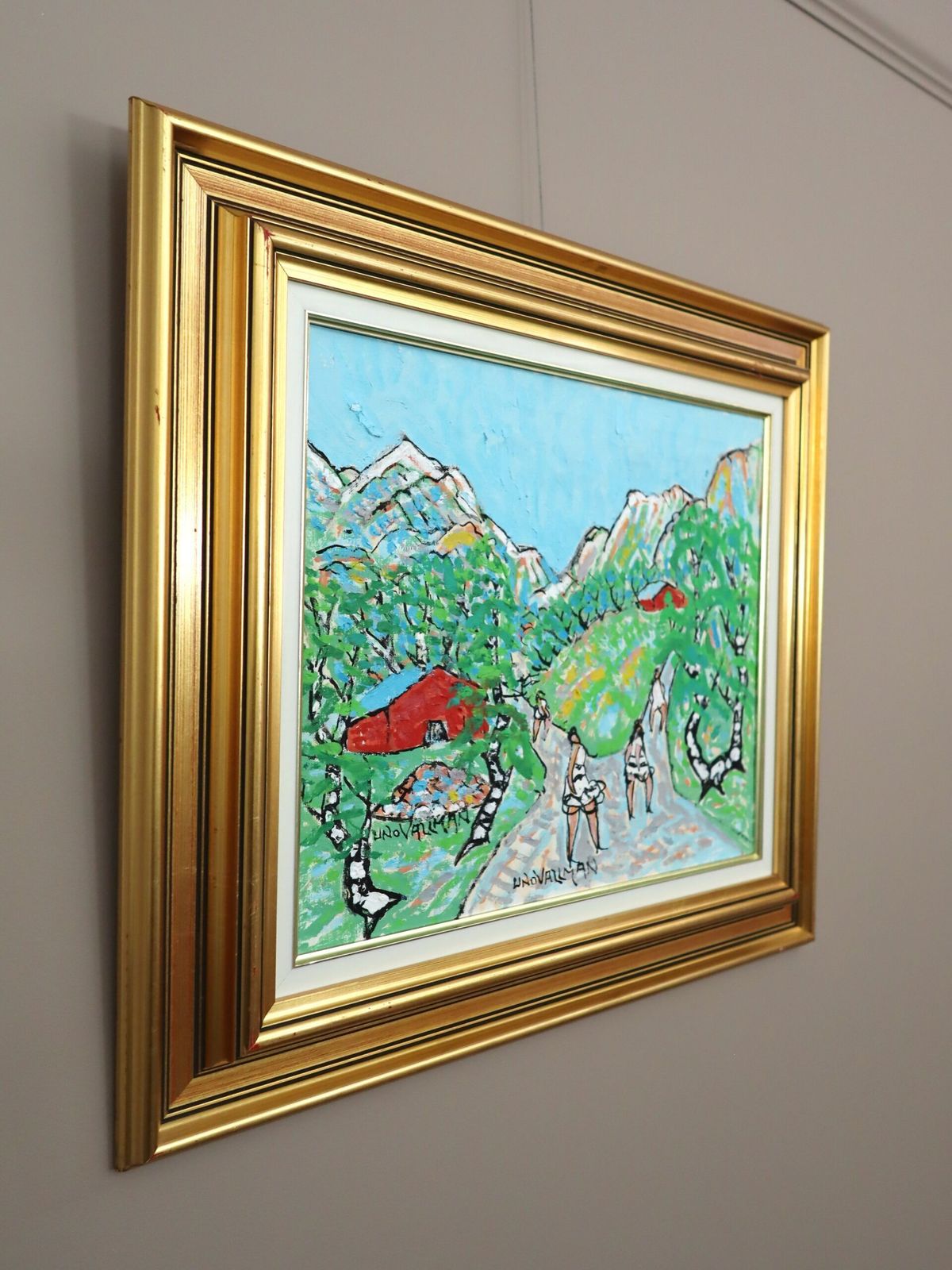 Valley Walk Oil On Canvas., midden 20e eeuw photo Kunst