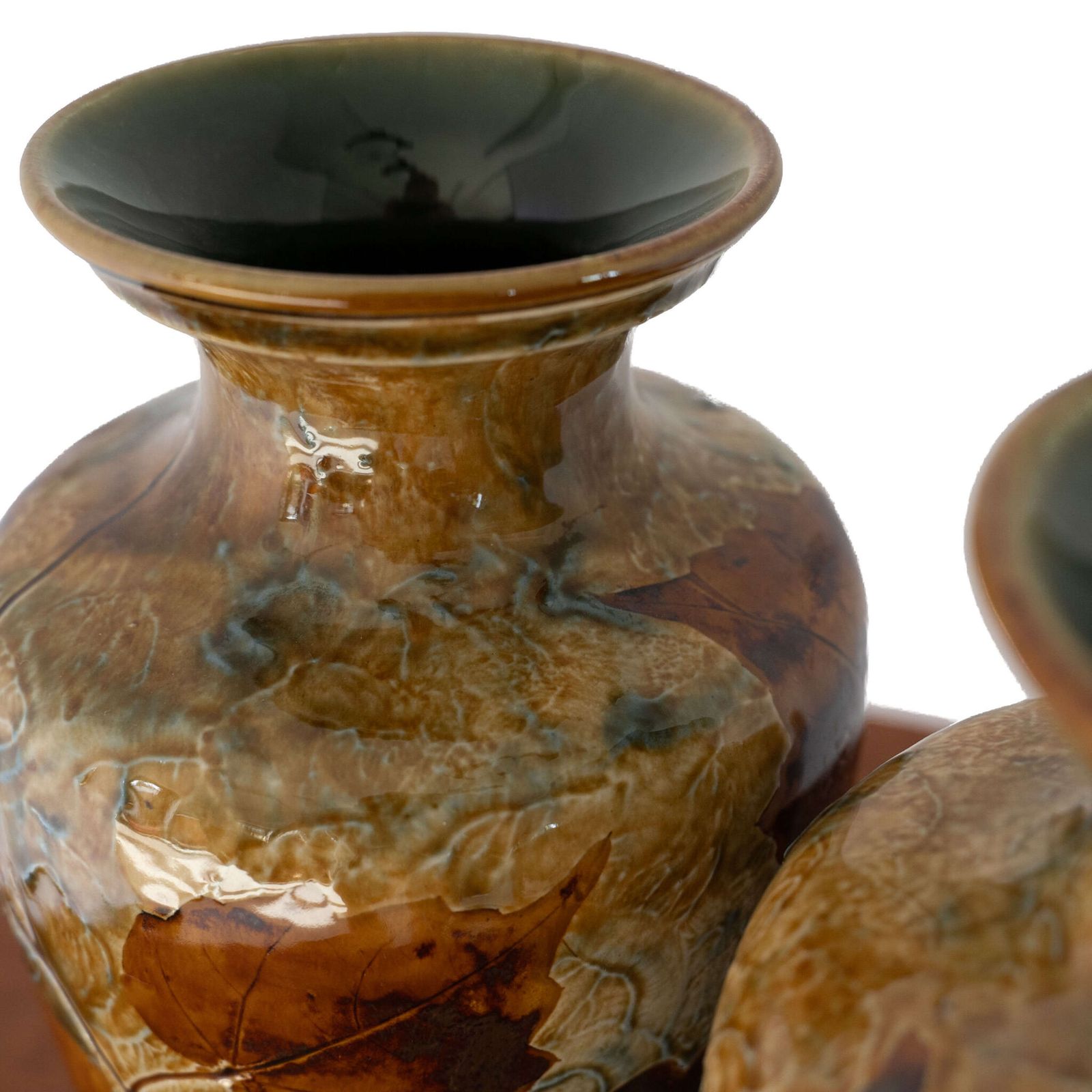 Pair Of Royal Doulton Lambeth 'Autumn Foliage' Vases. photo 290.0