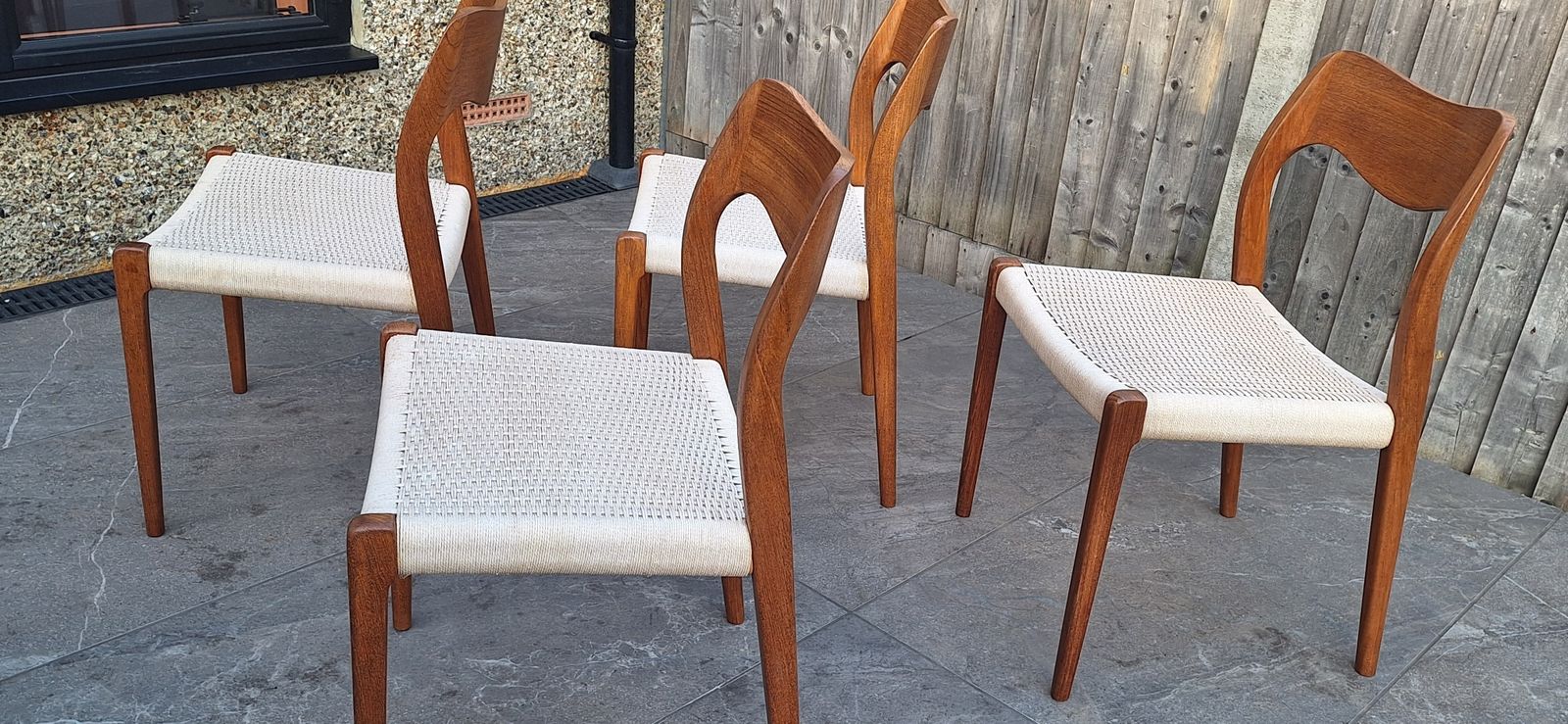 4 Danish Mid Century Niels Moller Chairs photo vinterior