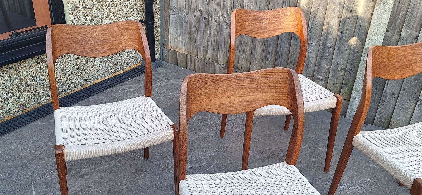 4 Danish Mid Century Niels Moller Chairs photo vintage