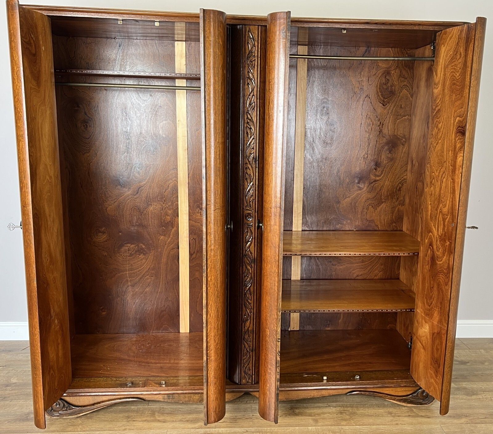 Furniture Wardrobe Vintage French Style Four Door Carved Armoire Cabinet Lot 6146 photo