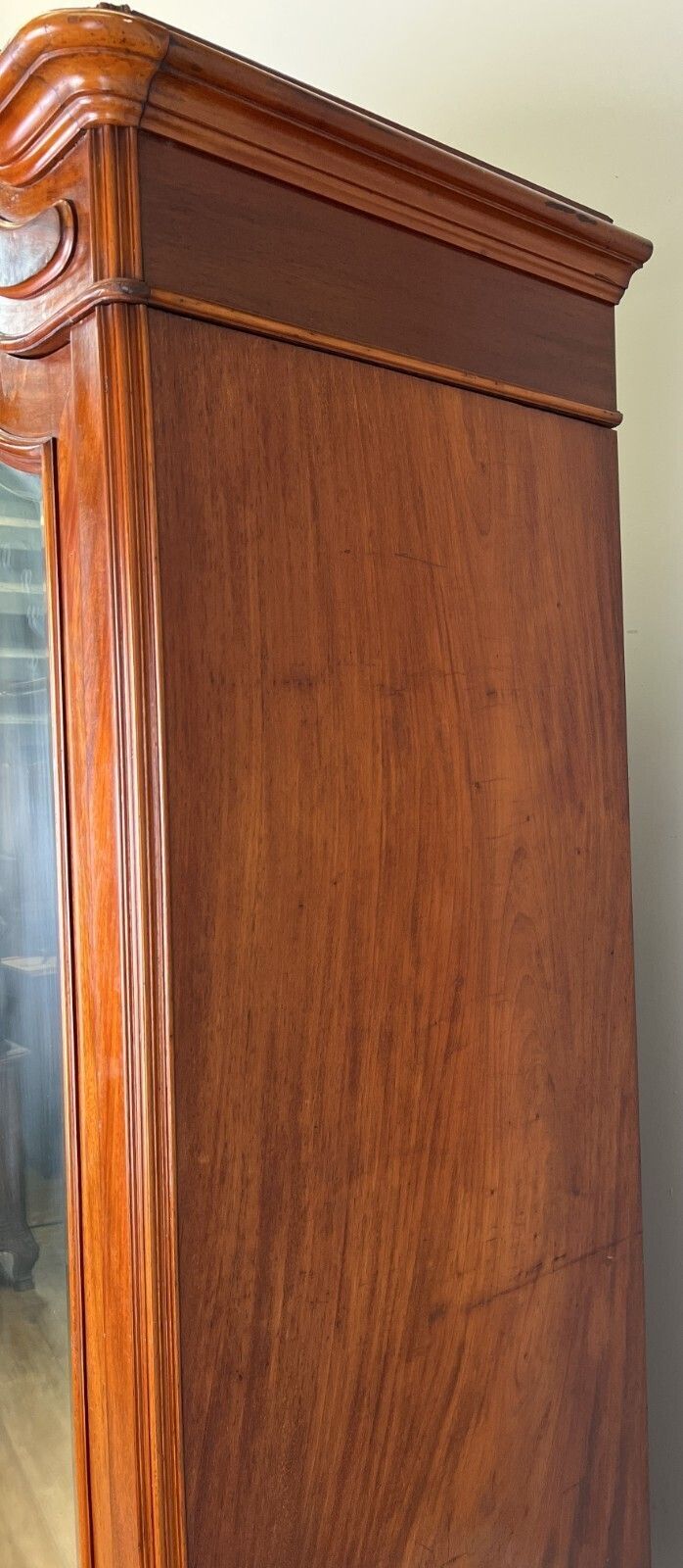 photo buy Wardrobe Antique French Two Door Mahogany Mirrored Carved Armoire Lot 6152