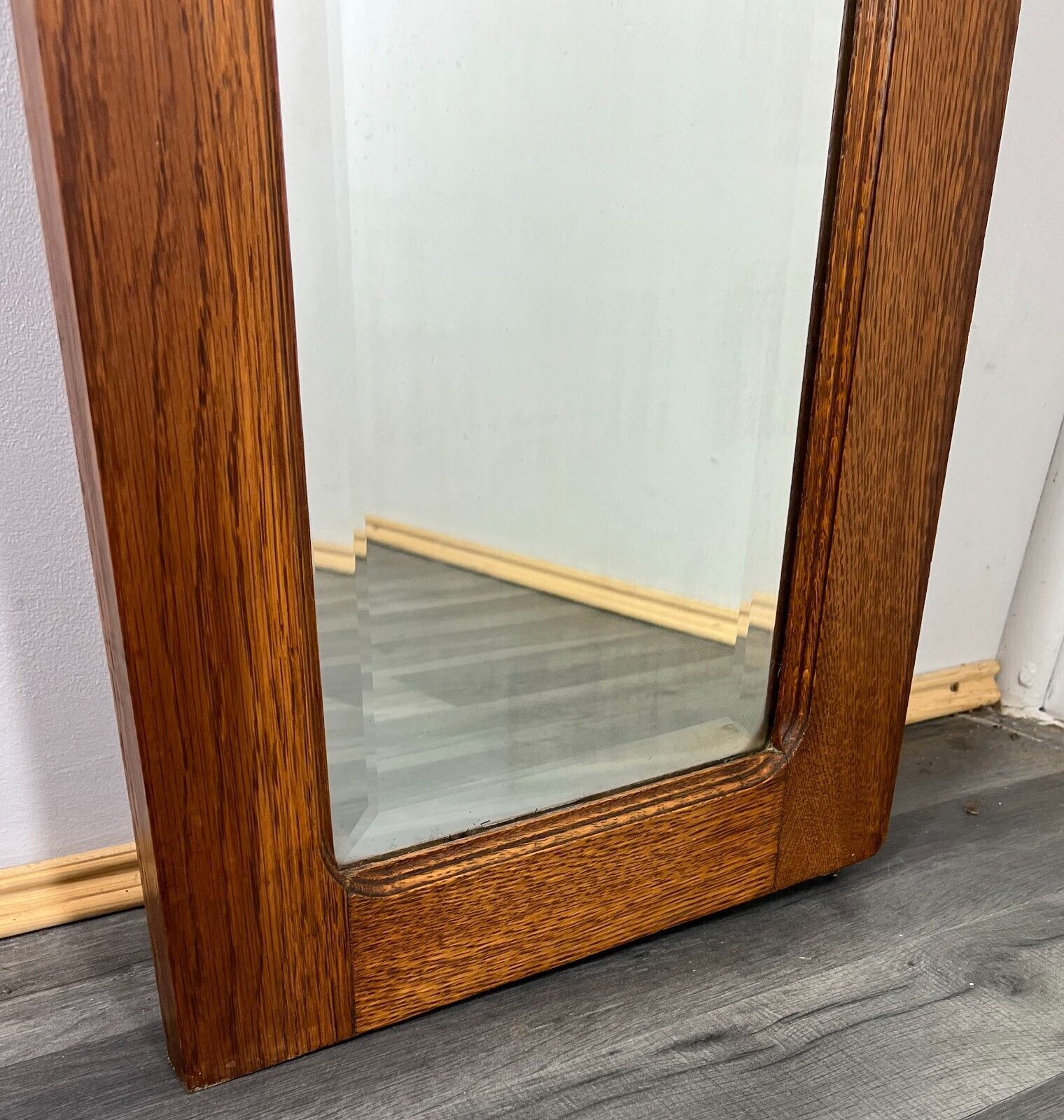 Mirror Antique French Style Oak Wall Mirror Decorative Frame Lot 3117 photo Home Decor