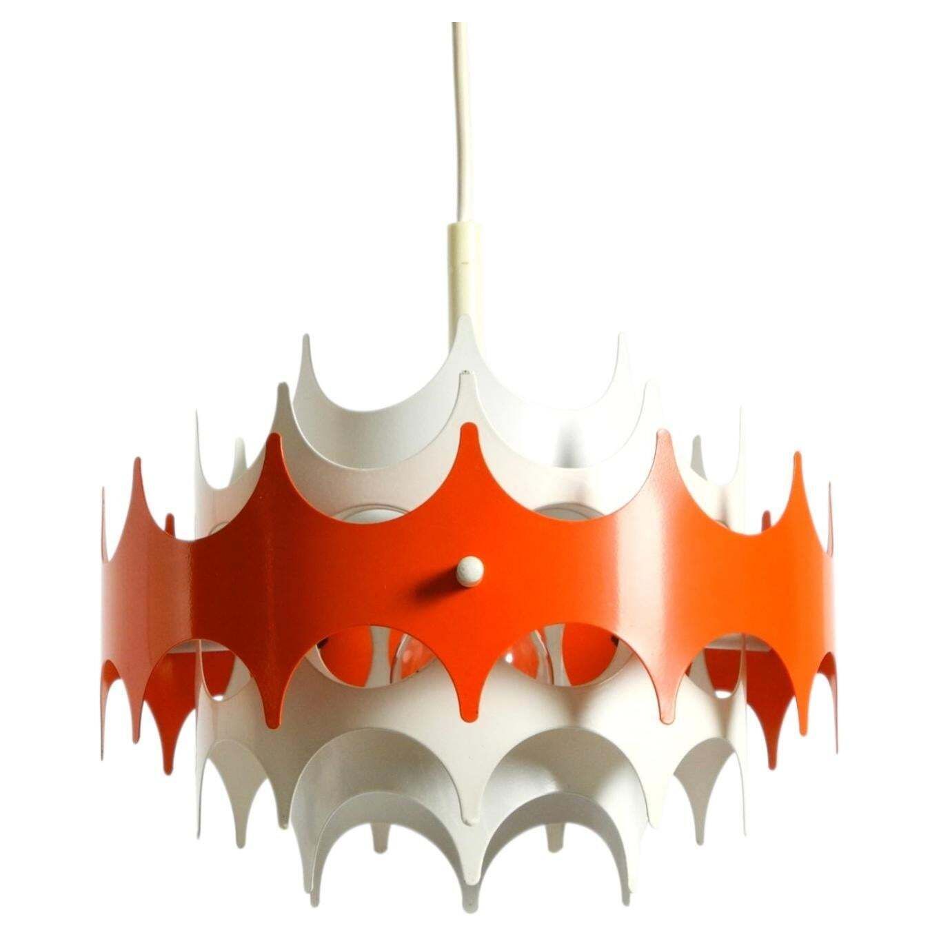 Kleine Space Age metalen hanglamp uit de jaren 1960 van Doria