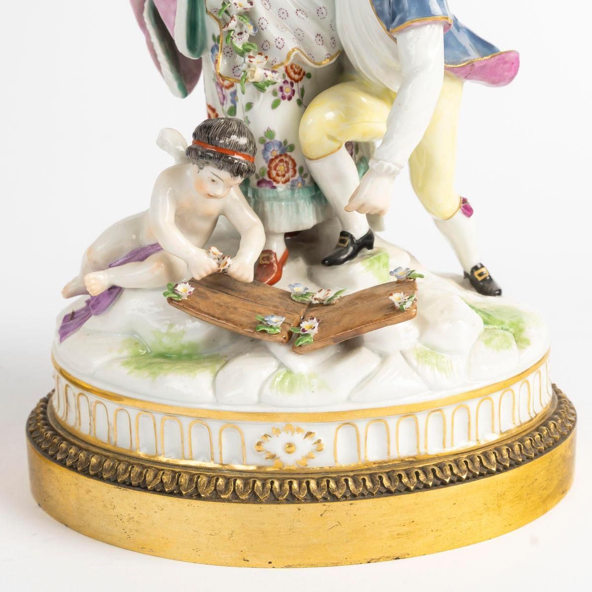 Pair Of Figurines, Meissen Porcelain Sculptures, 19th Century. photo 3502.0
