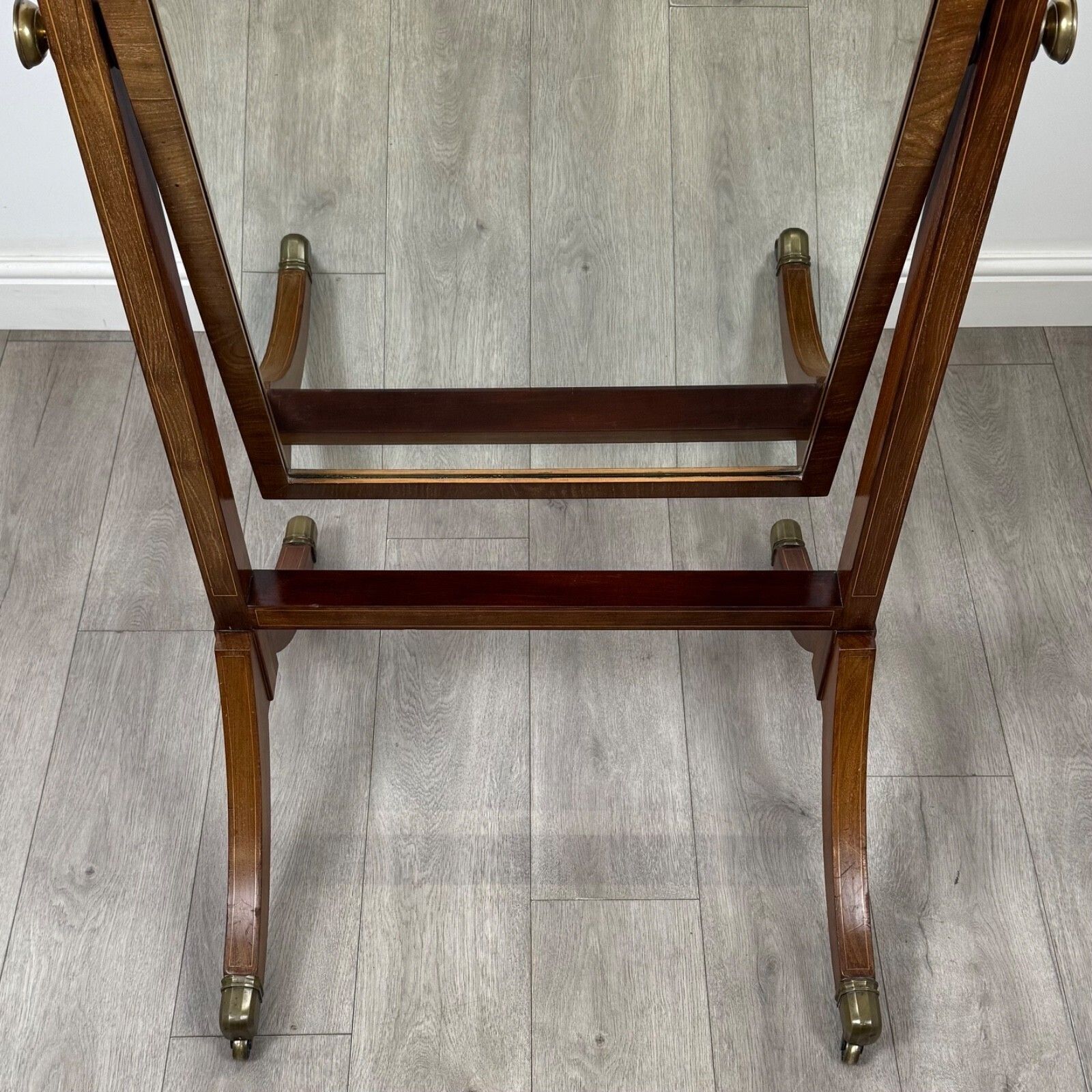 Home Decor Antique 20th Century Edwardian Cheval Mirror In Mahogany photo