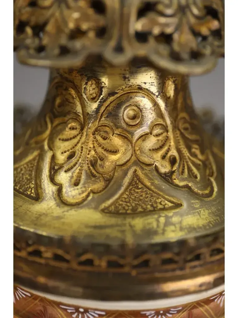 1750.0 Pair Of Large 19th Century Japanese Satsuma Table Lamps – Grand Gilt Bronze Ormolu Mounts photo