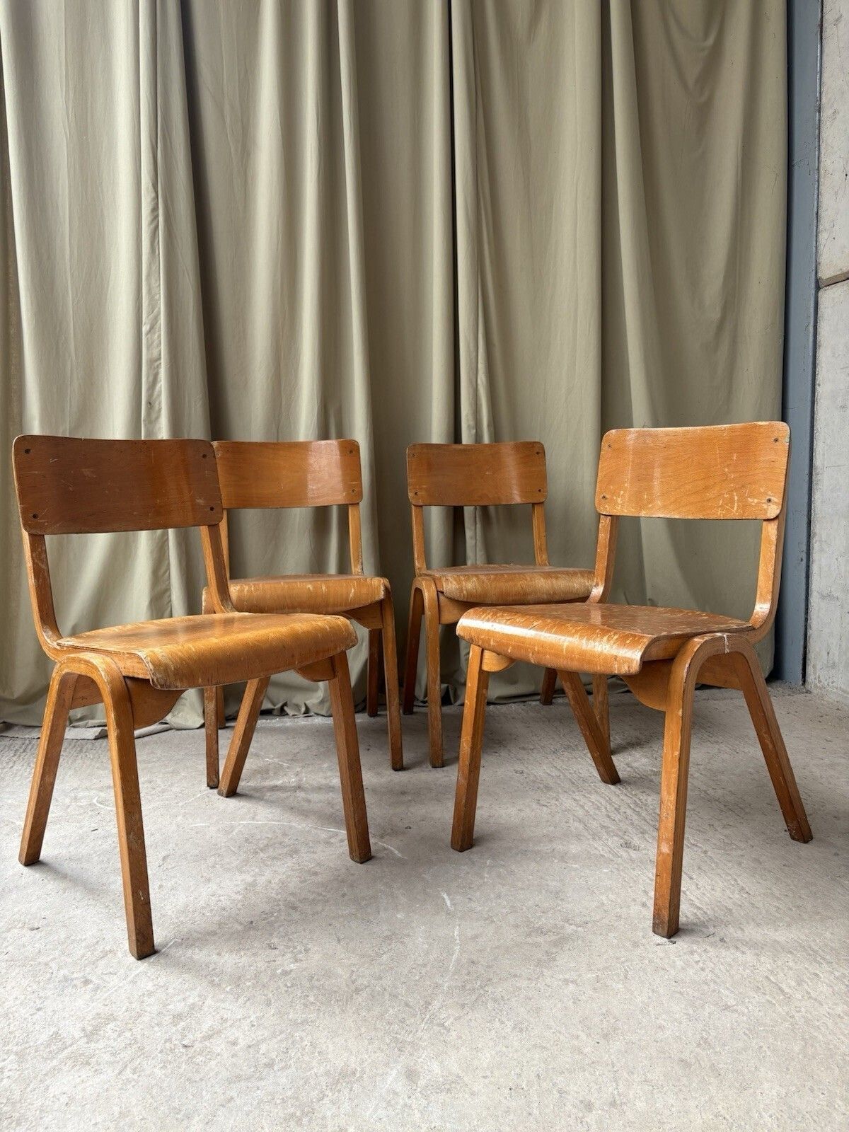 Vtg Mid Century Esavian Esa James Leonard Set Of 4 Stacking Dining Chairs R1203 photo furniture