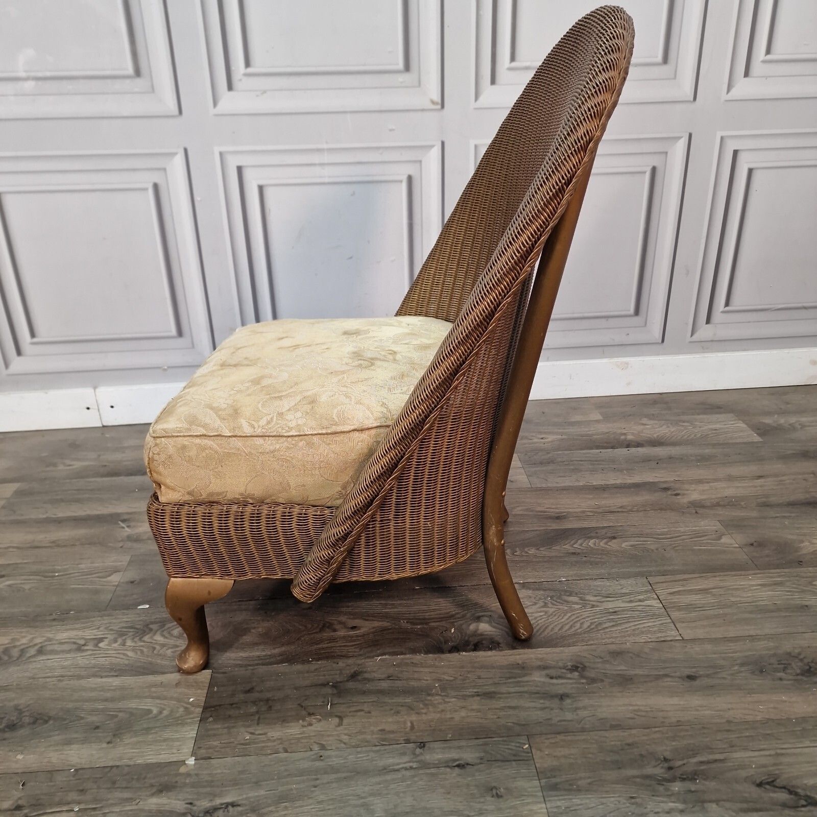 photo buy Vintage Low Bedroom Chair   Wicker Tub Occasional Seat   Lloyd Loom Style Retro
