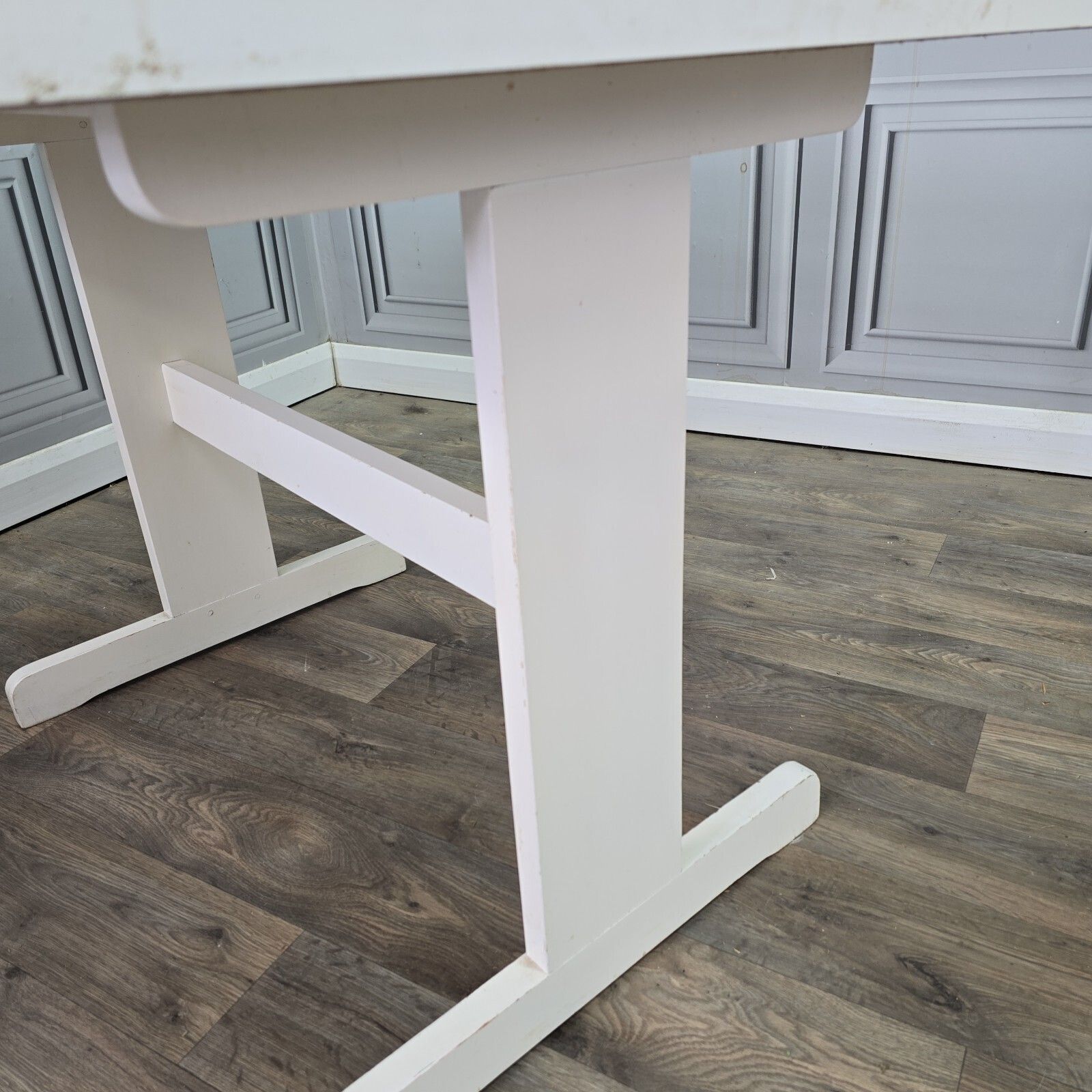 photo for sale Vintage Retro Dining Table   White Formica   Flower Power 1970s Mcm   Kitchen
