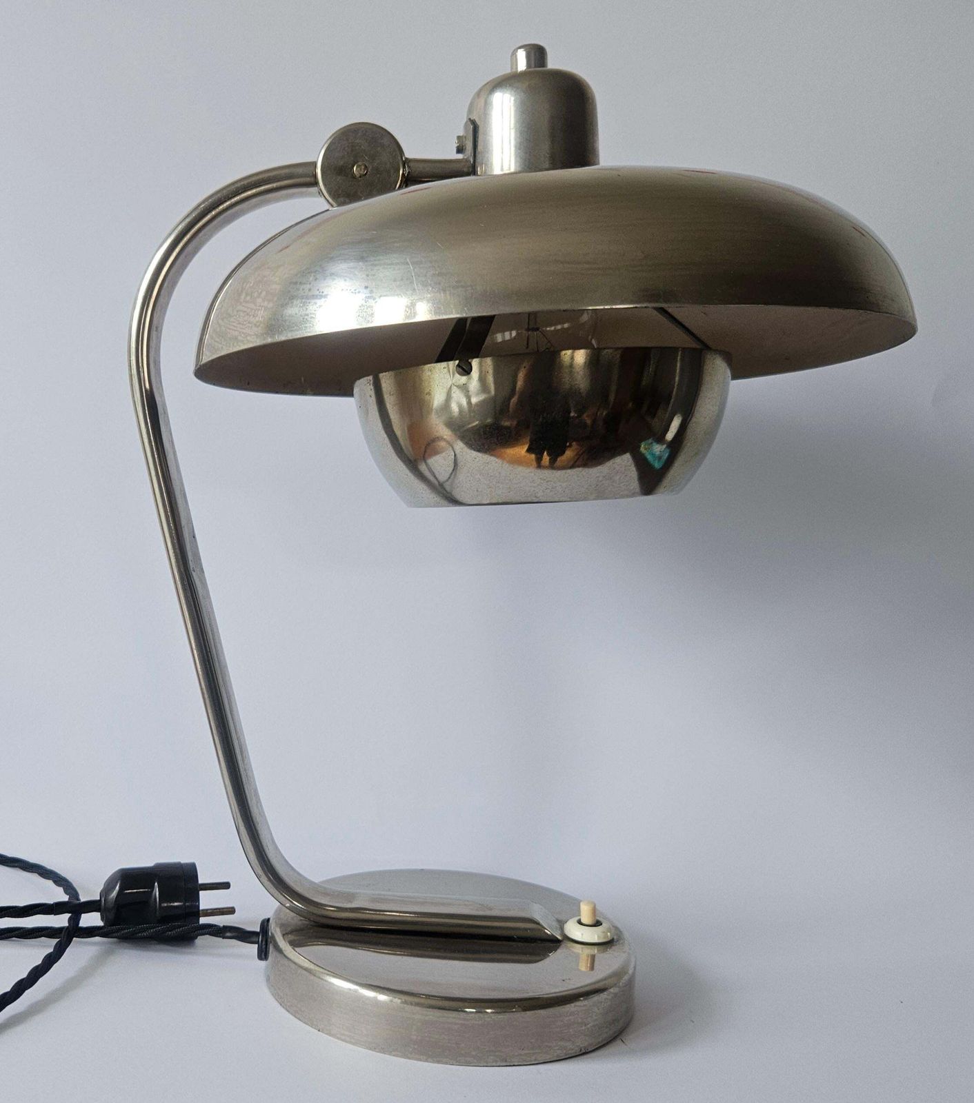 Rare Bauhaus Chrome Table Lamp, Franta Anyz, Functionalism, Art Deco, 1930s photo furniture